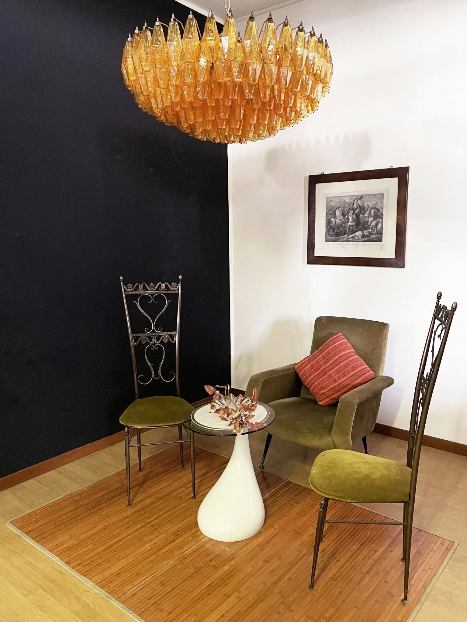 Murano Rhombus Amber Glass Chandelier - Image 23