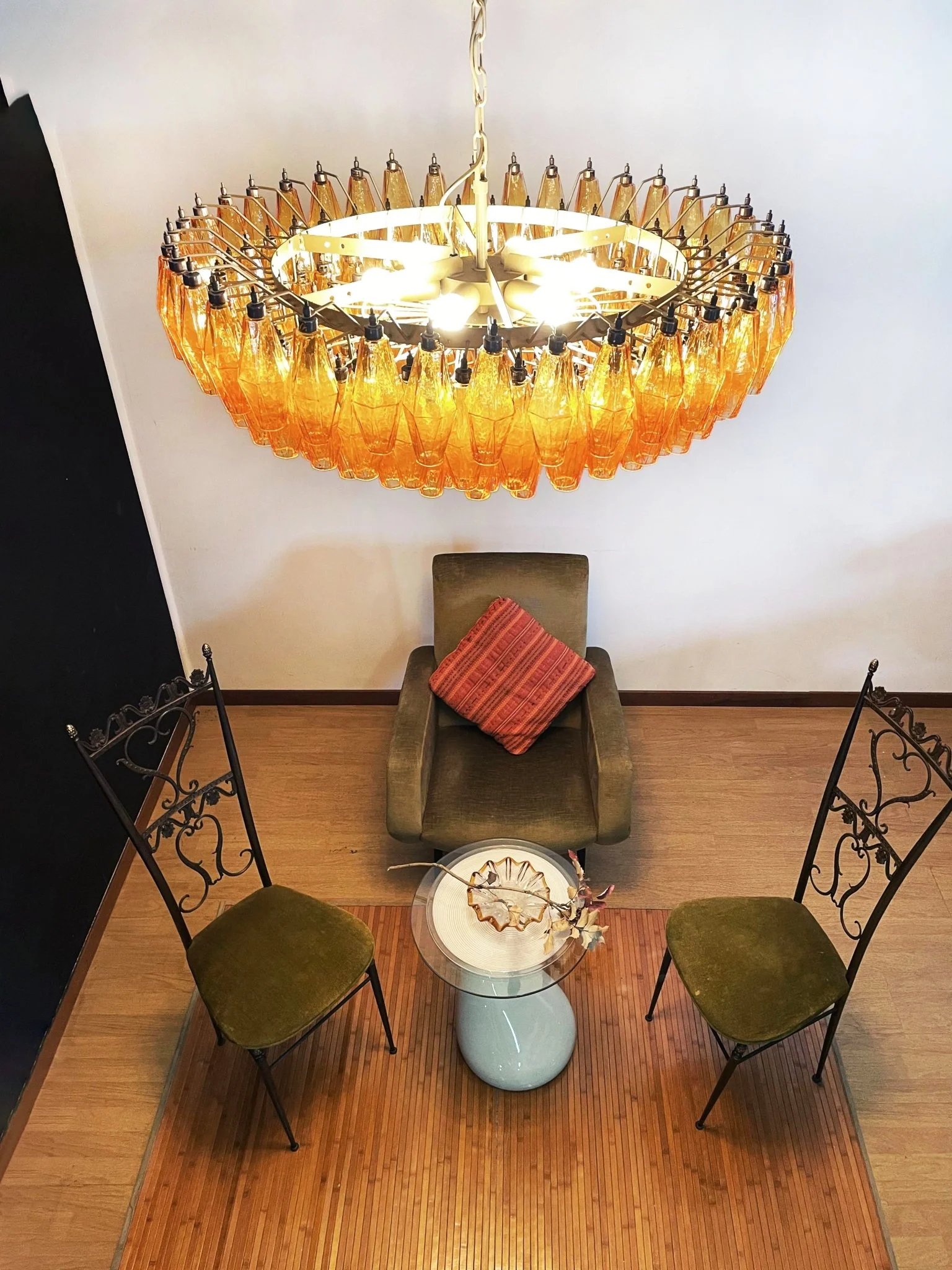 Murano Rhombus Amber Glass Chandelier - Image 24