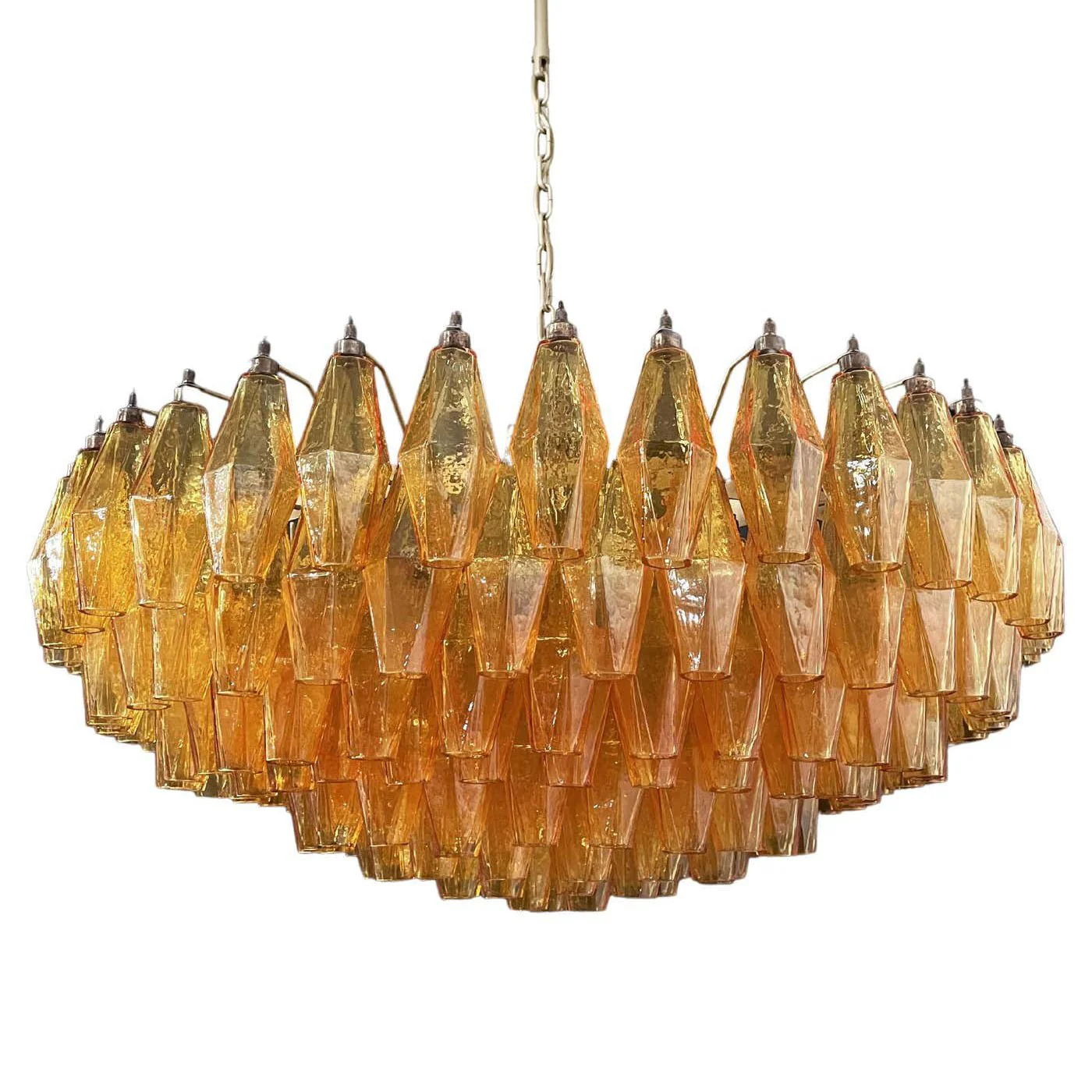 Murano Rhombus Amber Glass Chandelier - Image 26