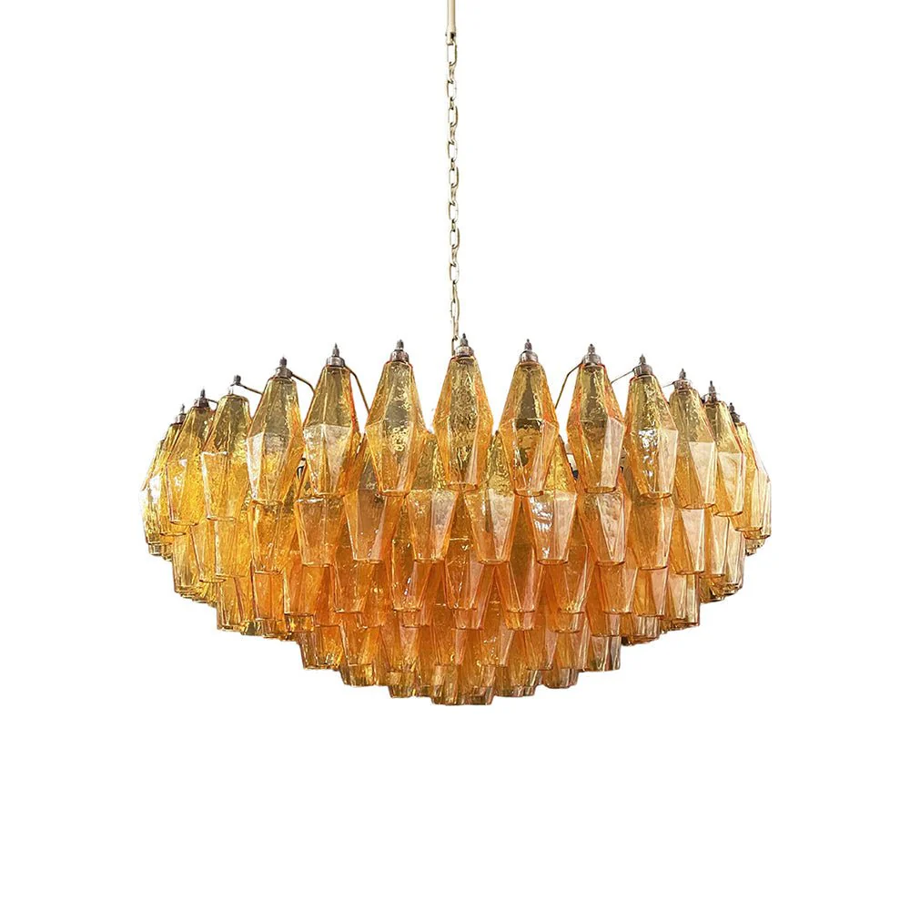 Murano Rhombus Amber Glass Chandelier - Image 27