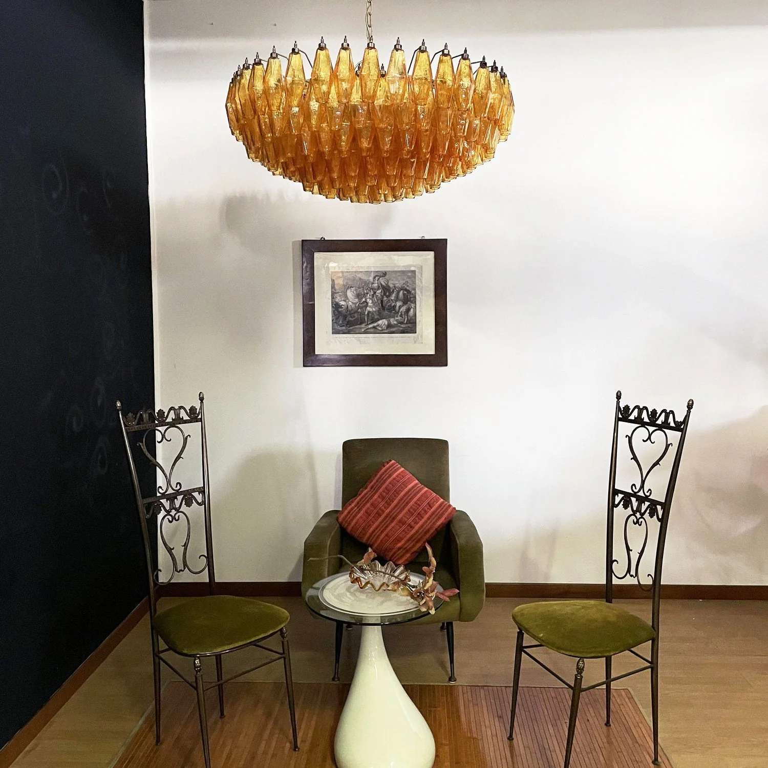 Murano Rhombus Amber Glass Chandelier - Image 34