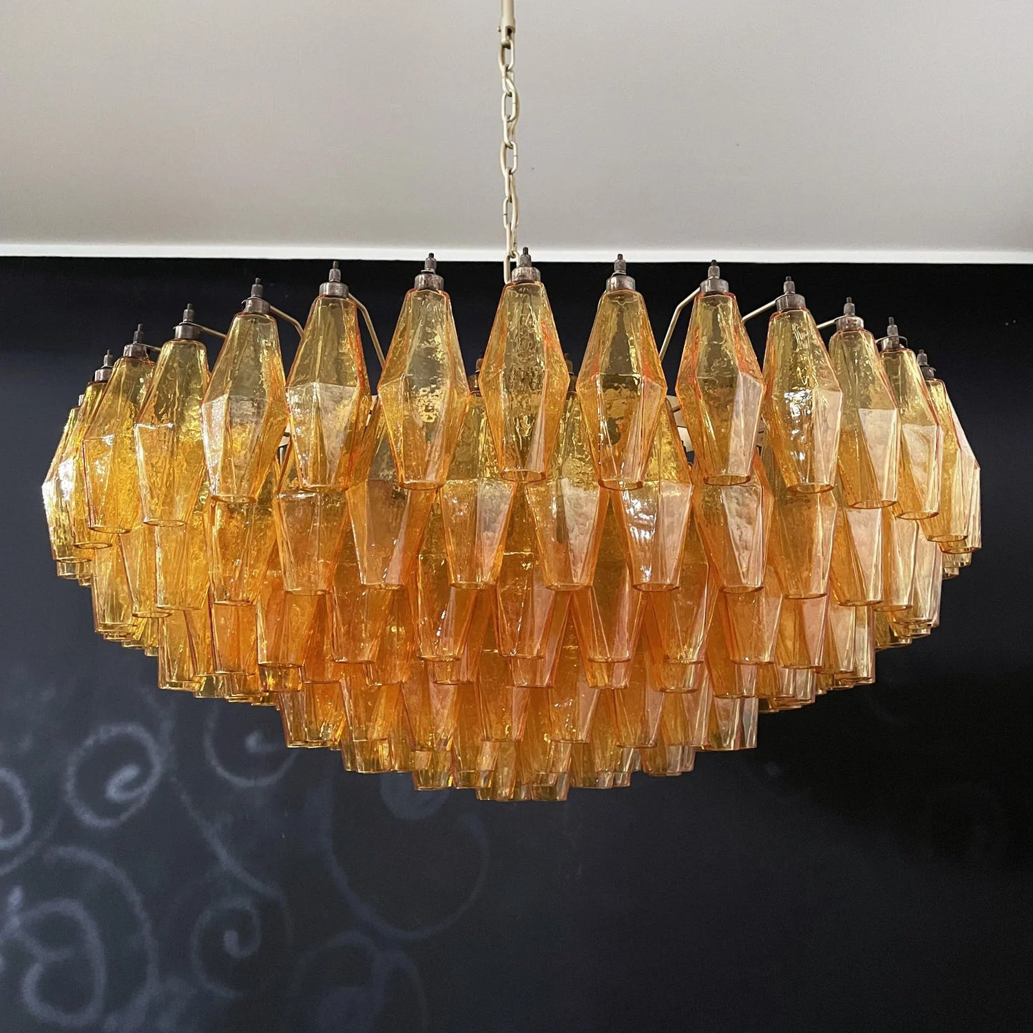 Murano Rhombus Amber Glass Chandelier - Image 35