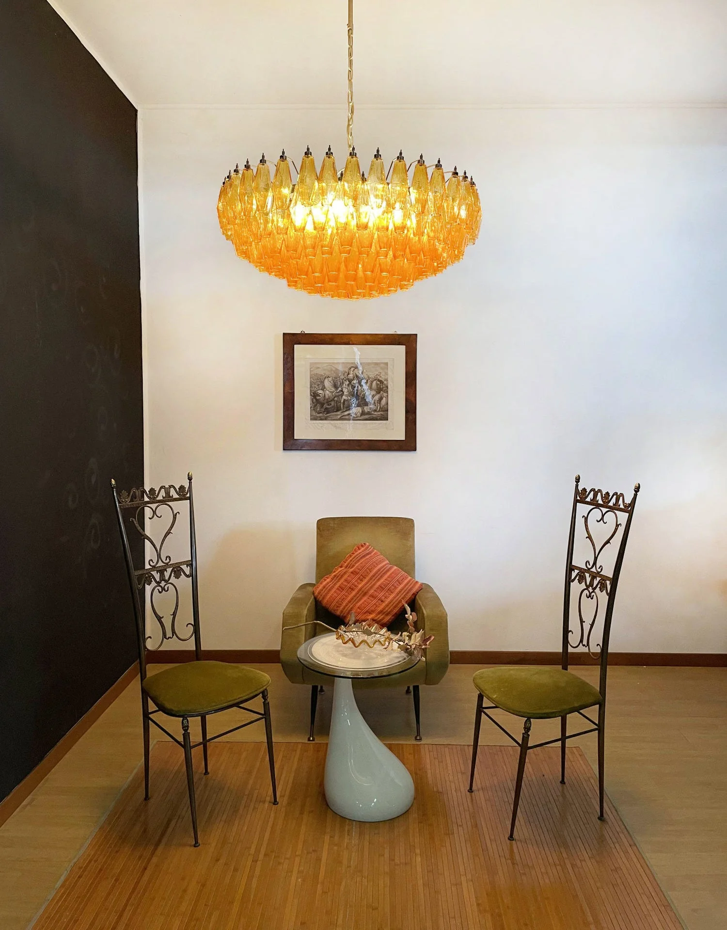 Murano Rhombus Amber Glass Chandelier - Image 36