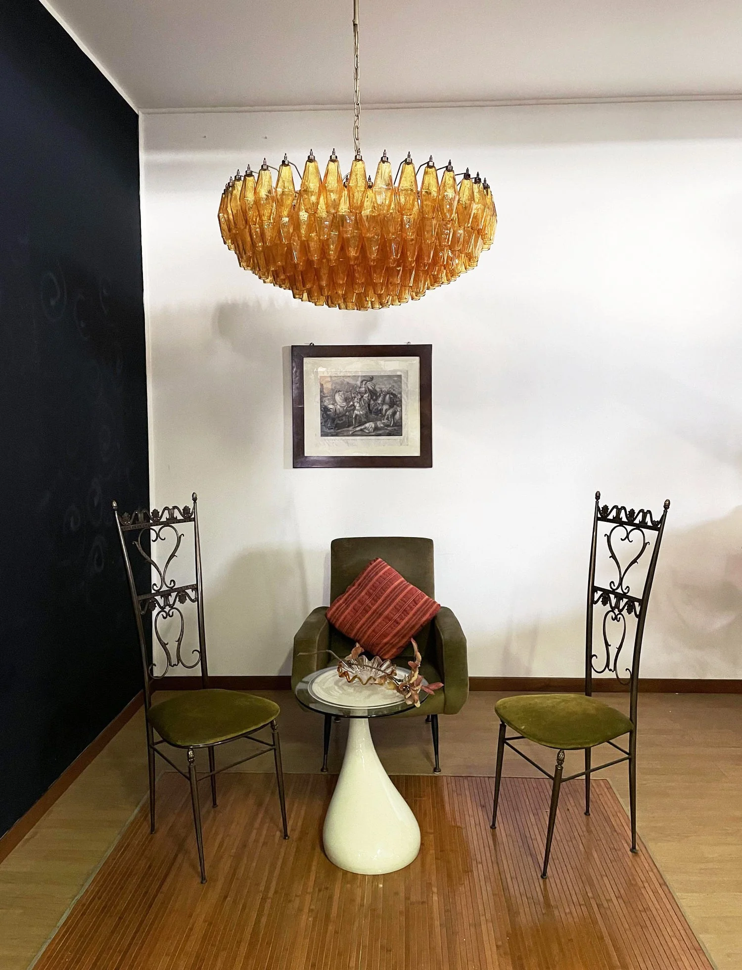 Murano Rhombus Amber Glass Chandelier - Image 37