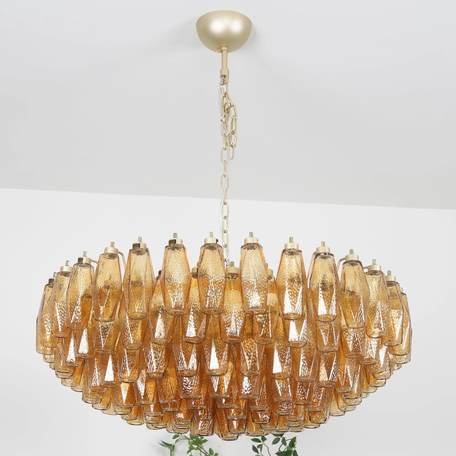 Murano Rhombus Amber Glass Chandelier - Image 38
