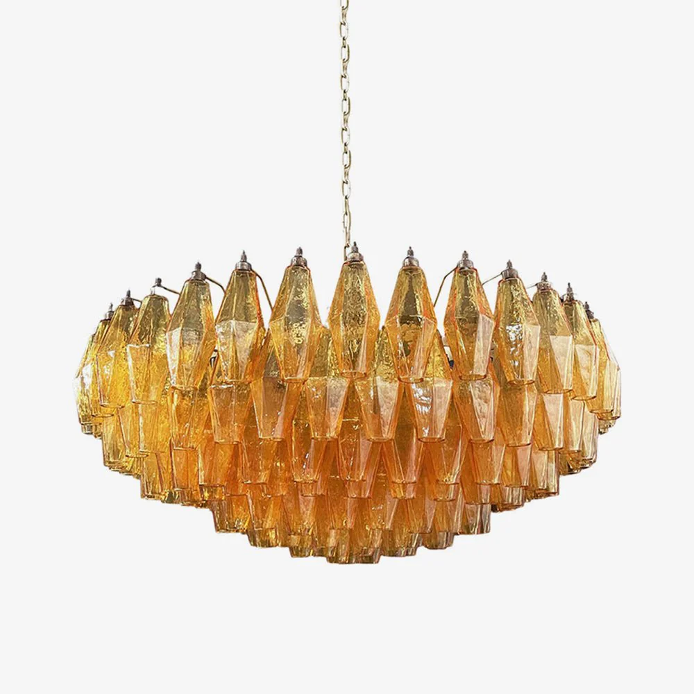 Murano Rhombus Amber Glass Chandelier - Image 39