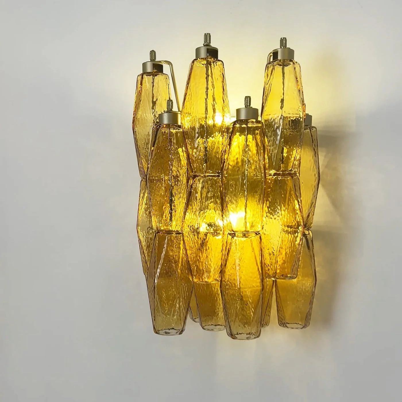 Murano Rhombus Amber Glass Wall Lamp - Image 9