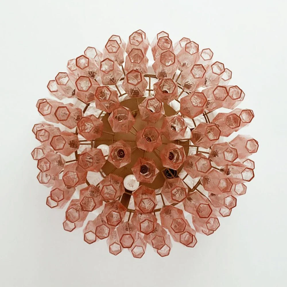 Murano Rhombus Pink Glass Ceiling Lamp - Image 11
