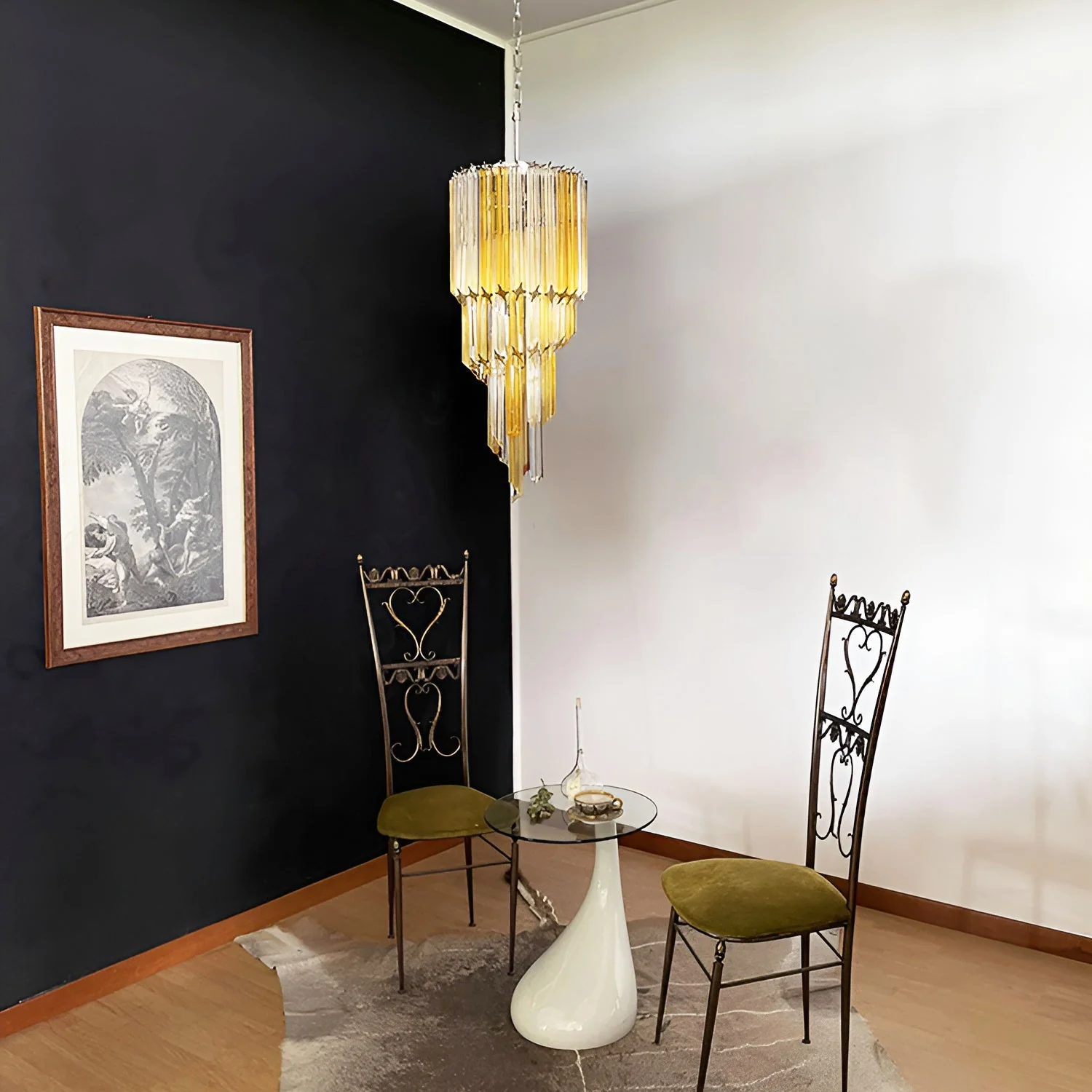 Murano Spiral Prism Glass Chandelier - Image 38