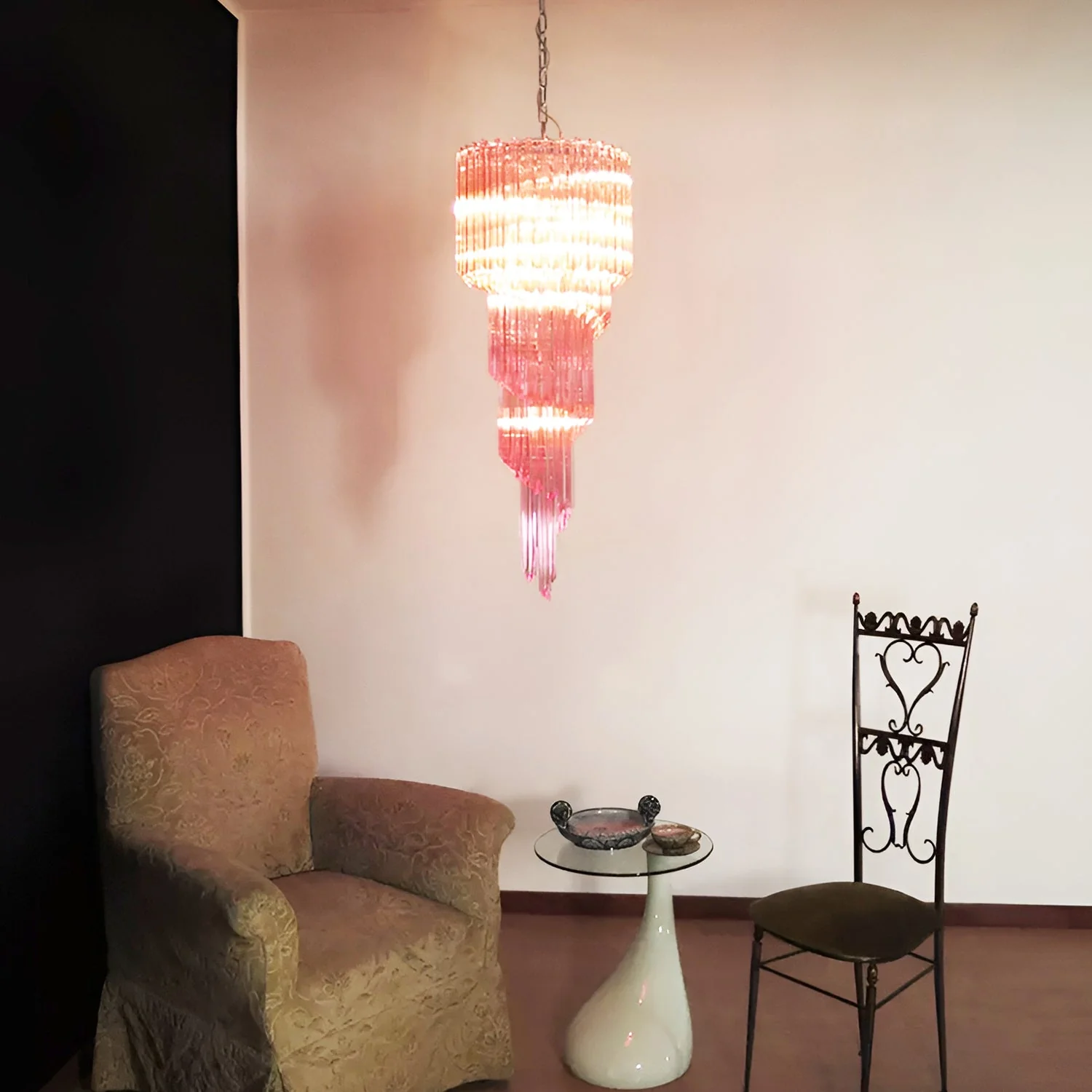 Murano Spiral Prism Glass Chandelier - Image 65