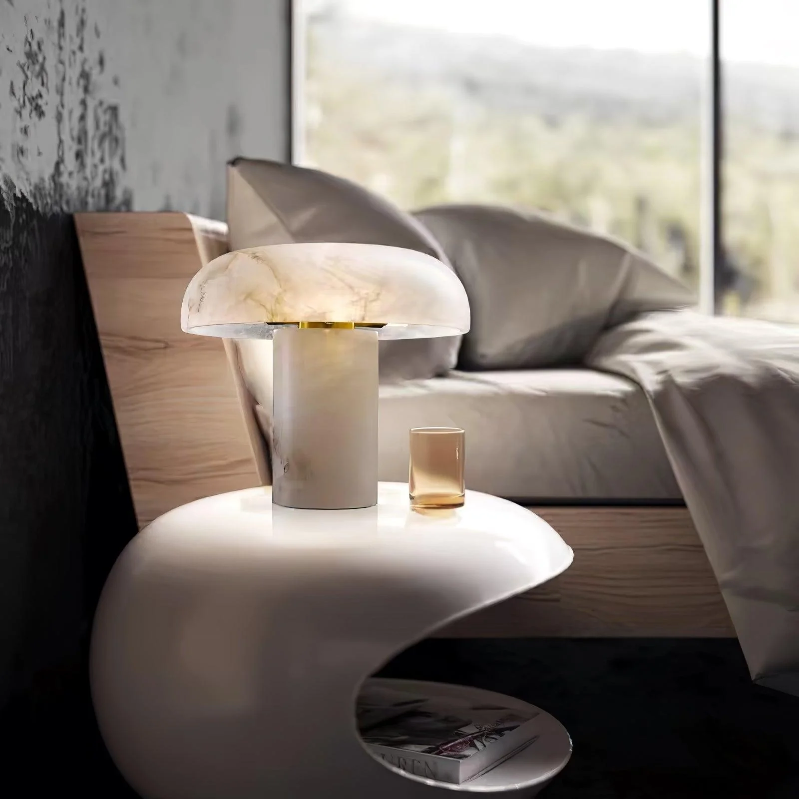 Mushroom Type Alabaster Table Lamp - Image 39