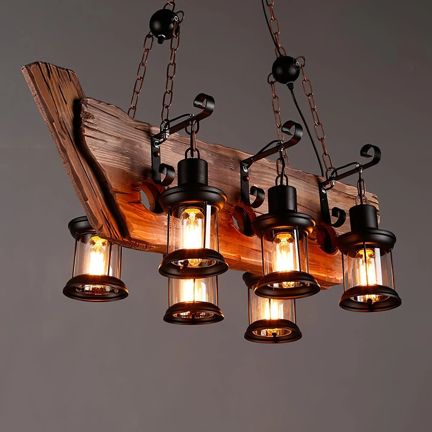 Nautical Industrial Style Wooden Chandelier - Image 23