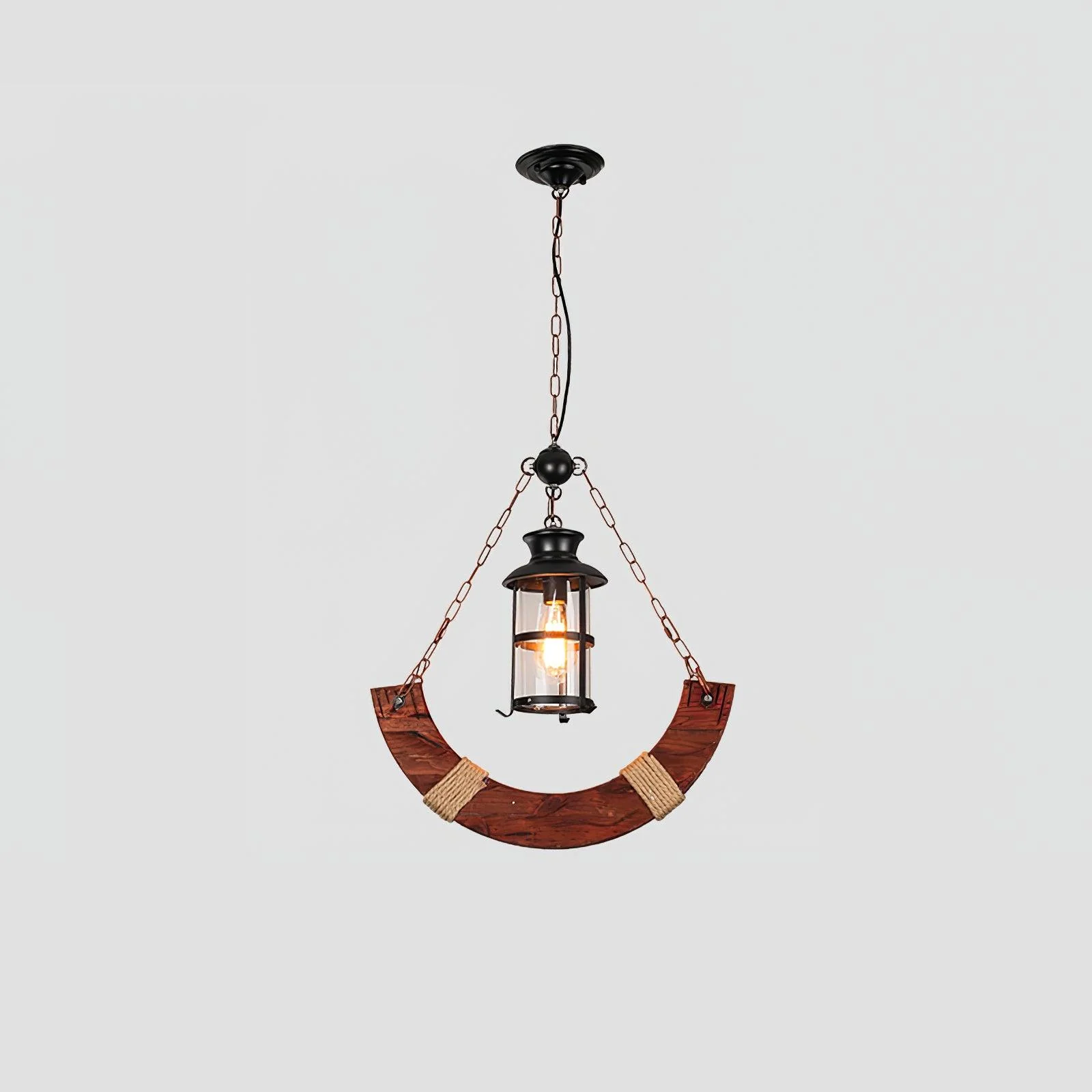 Nautical Industrial Style Wooden Chandelier - Image 32