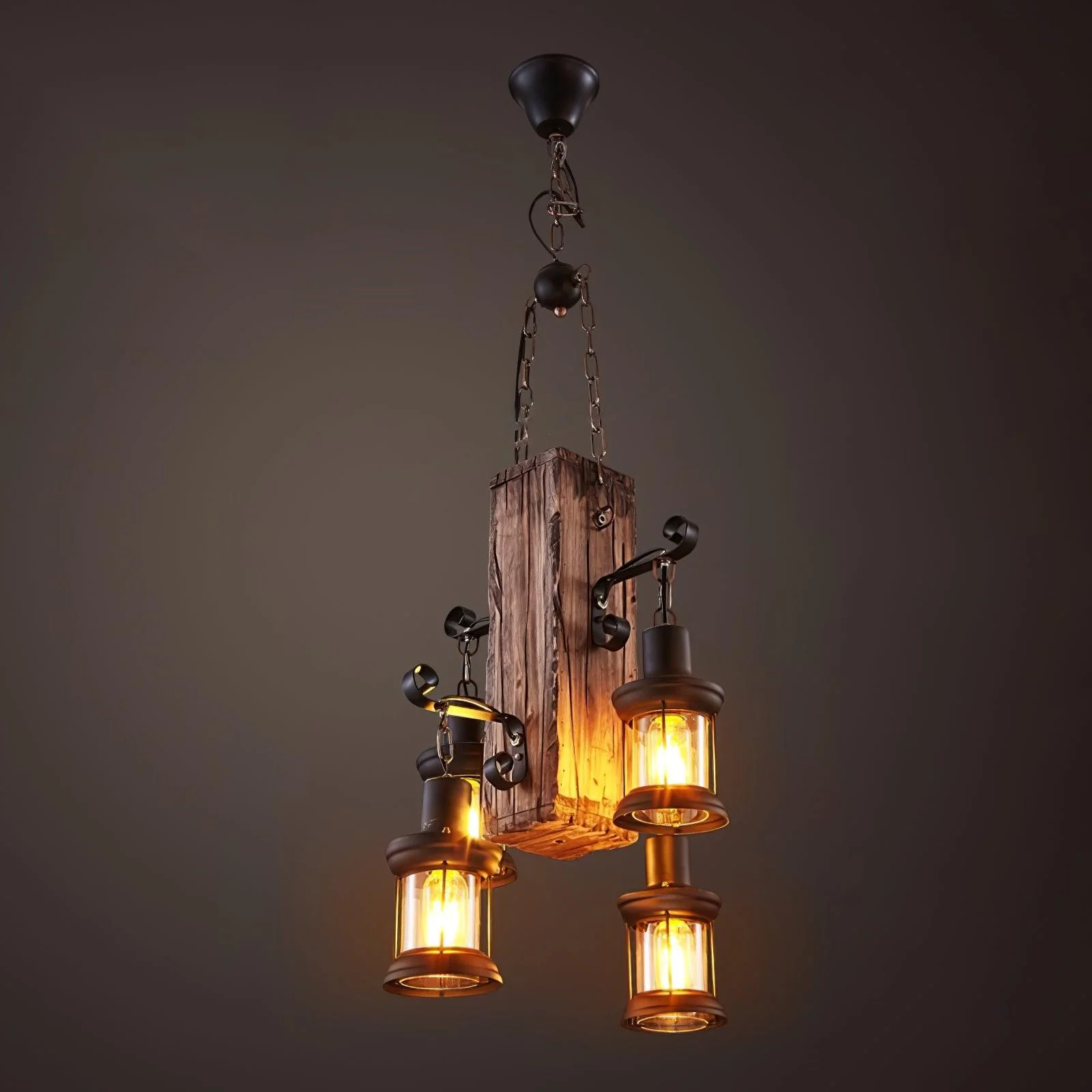 Nautical Industrial Style Wooden Chandelier - Image 47