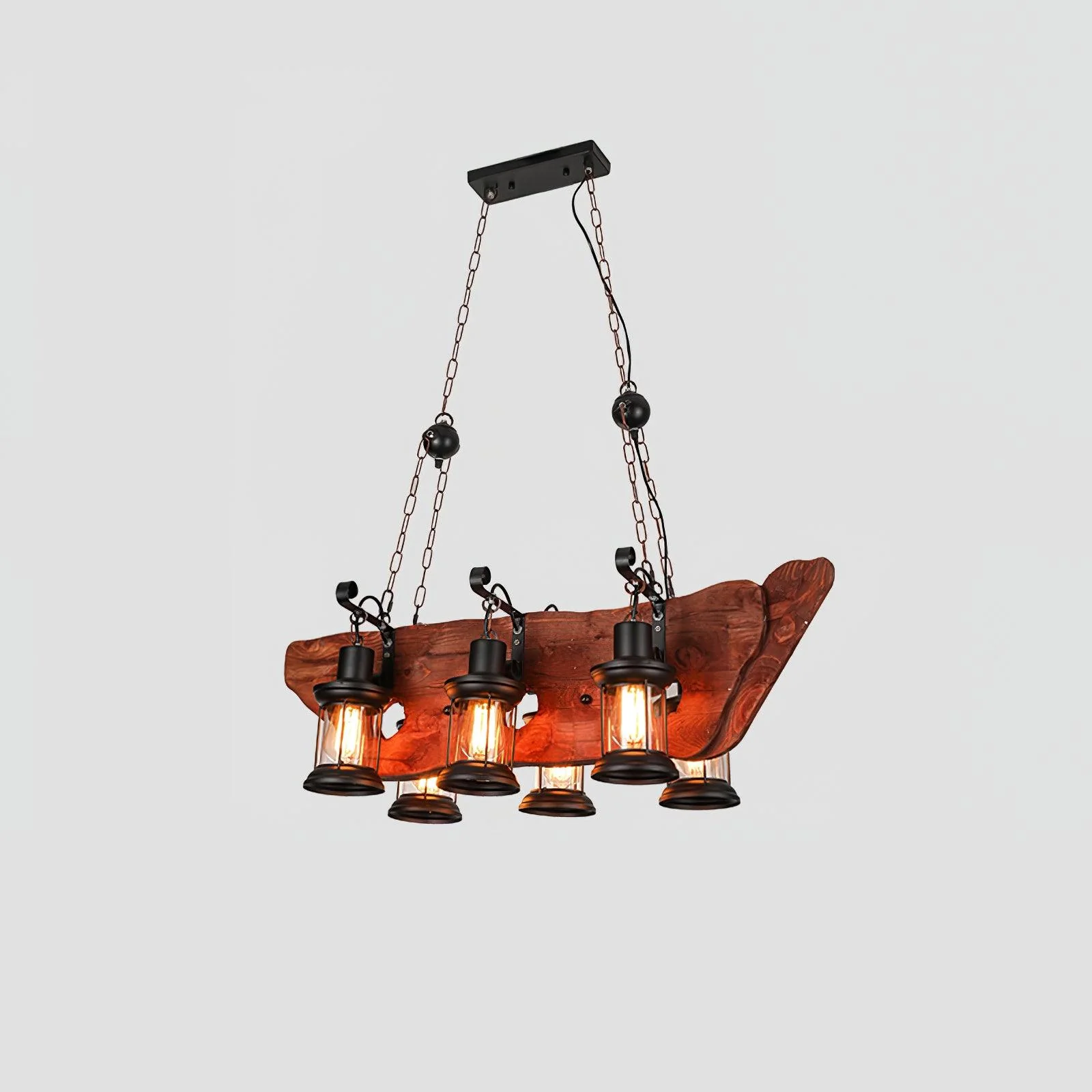 Nautical Industrial Style Wooden Chandelier - Image 70