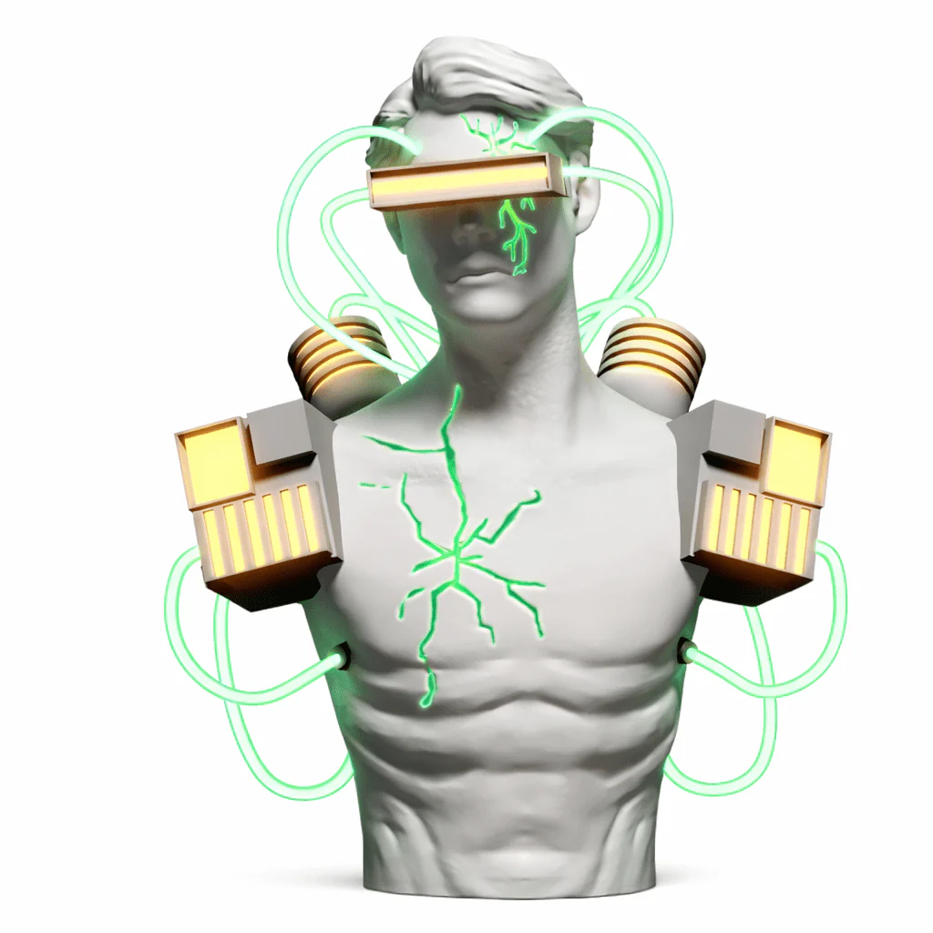 Neon Circuit Bust Sculpture Table Lamp - Image 5
