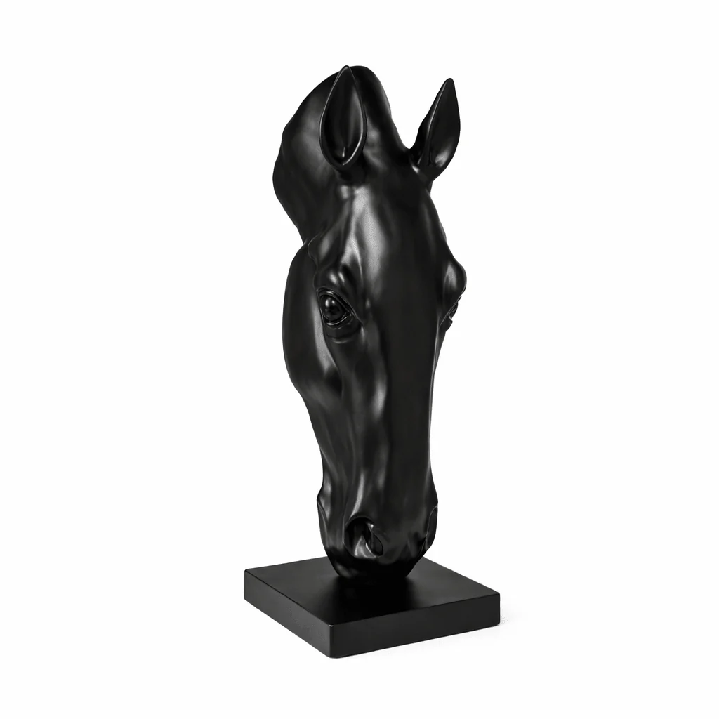 Noir Equine Head Sculpture - Image 6