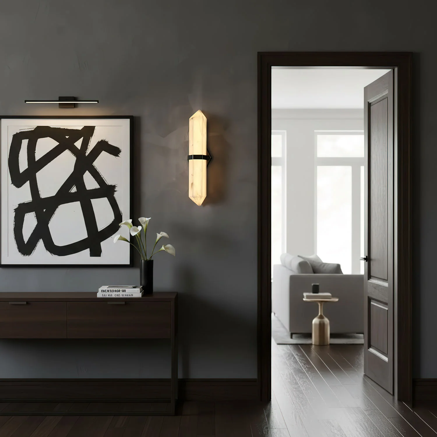 Alabaster Obelisk Wall Sconce - Image 9