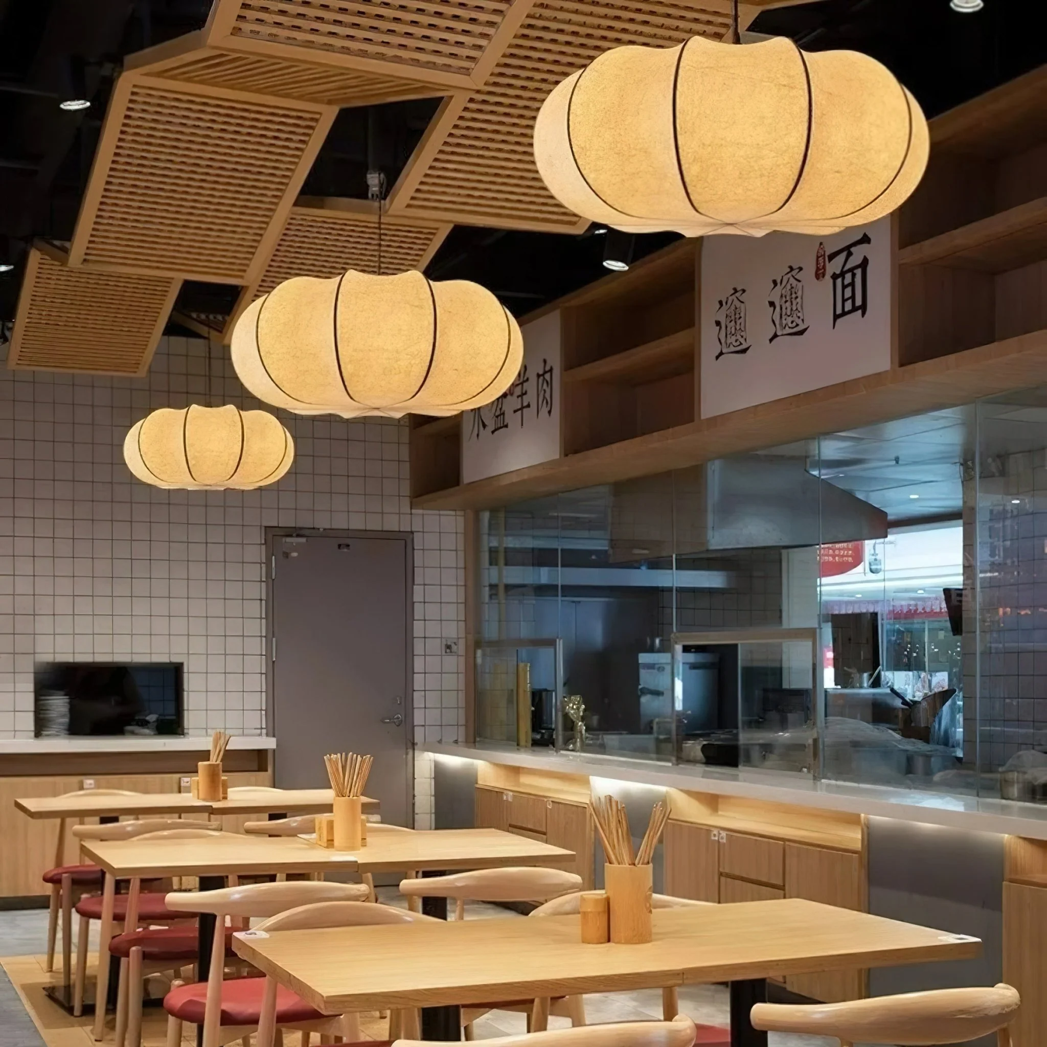 Oblate Silk Pendant Lamp - Image 14