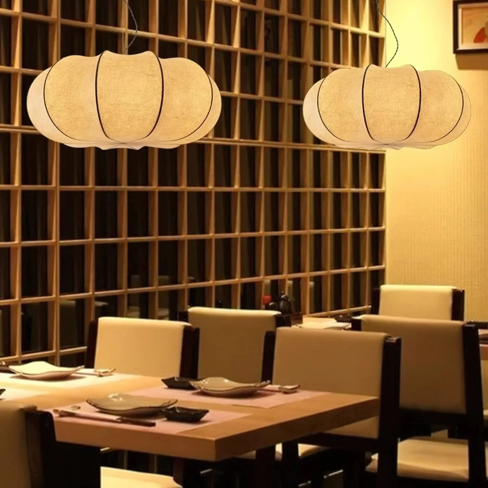 Oblate Silk Pendant Lamp - Image 15