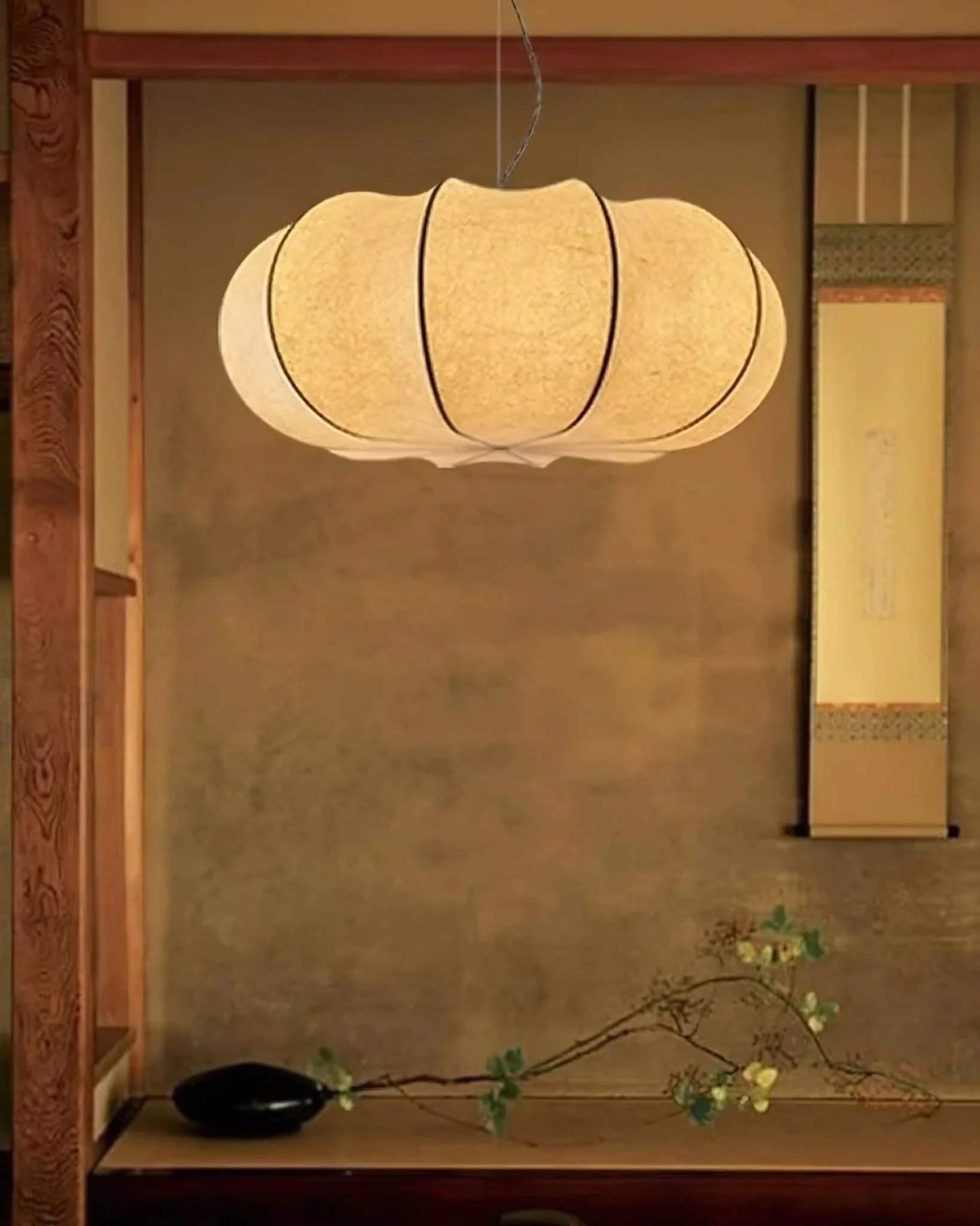 Oblate Silk Pendant Lamp - Image 16