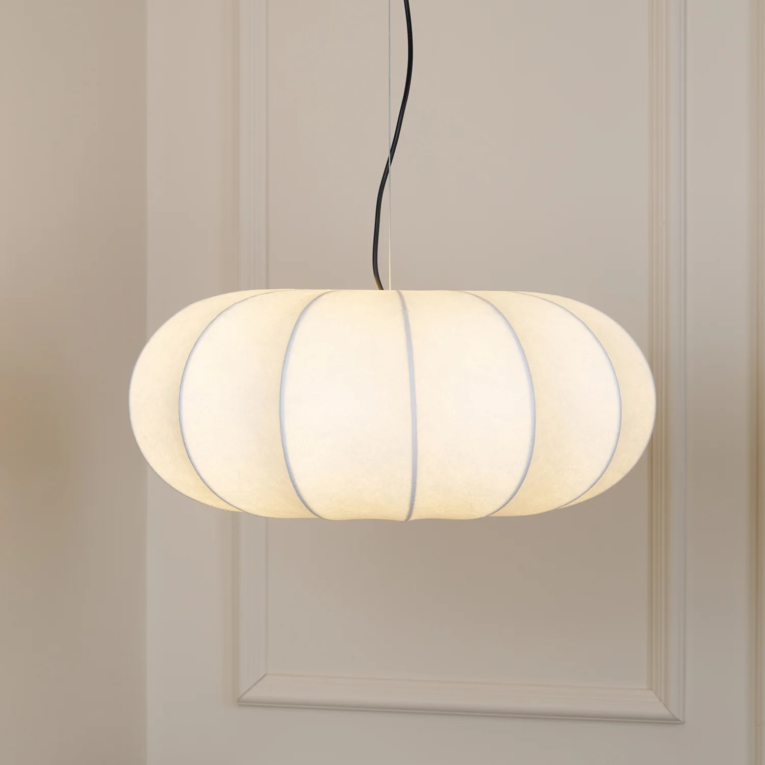 Oblate Silk Pendant Lamp - Image 2