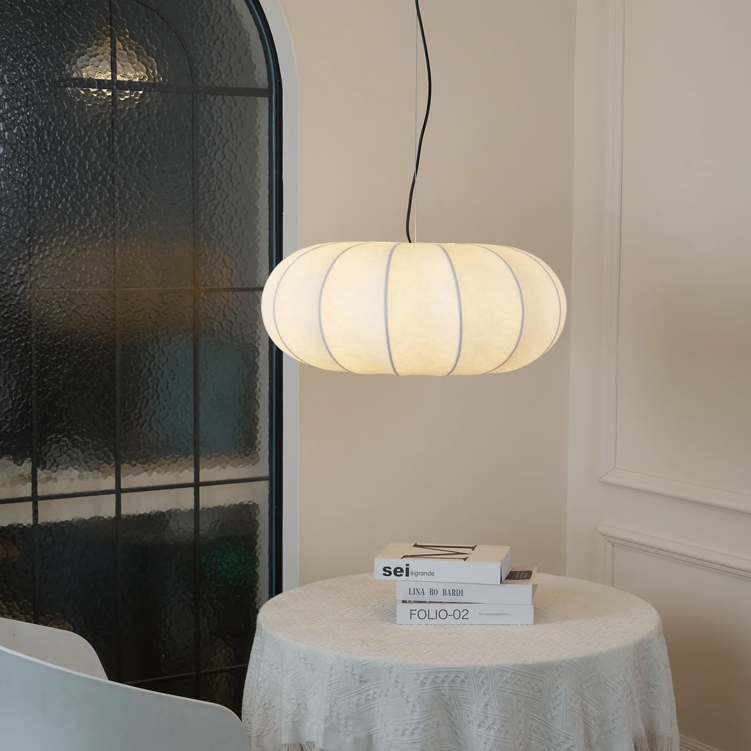Oblate Silk Pendant Lamp - Image 4