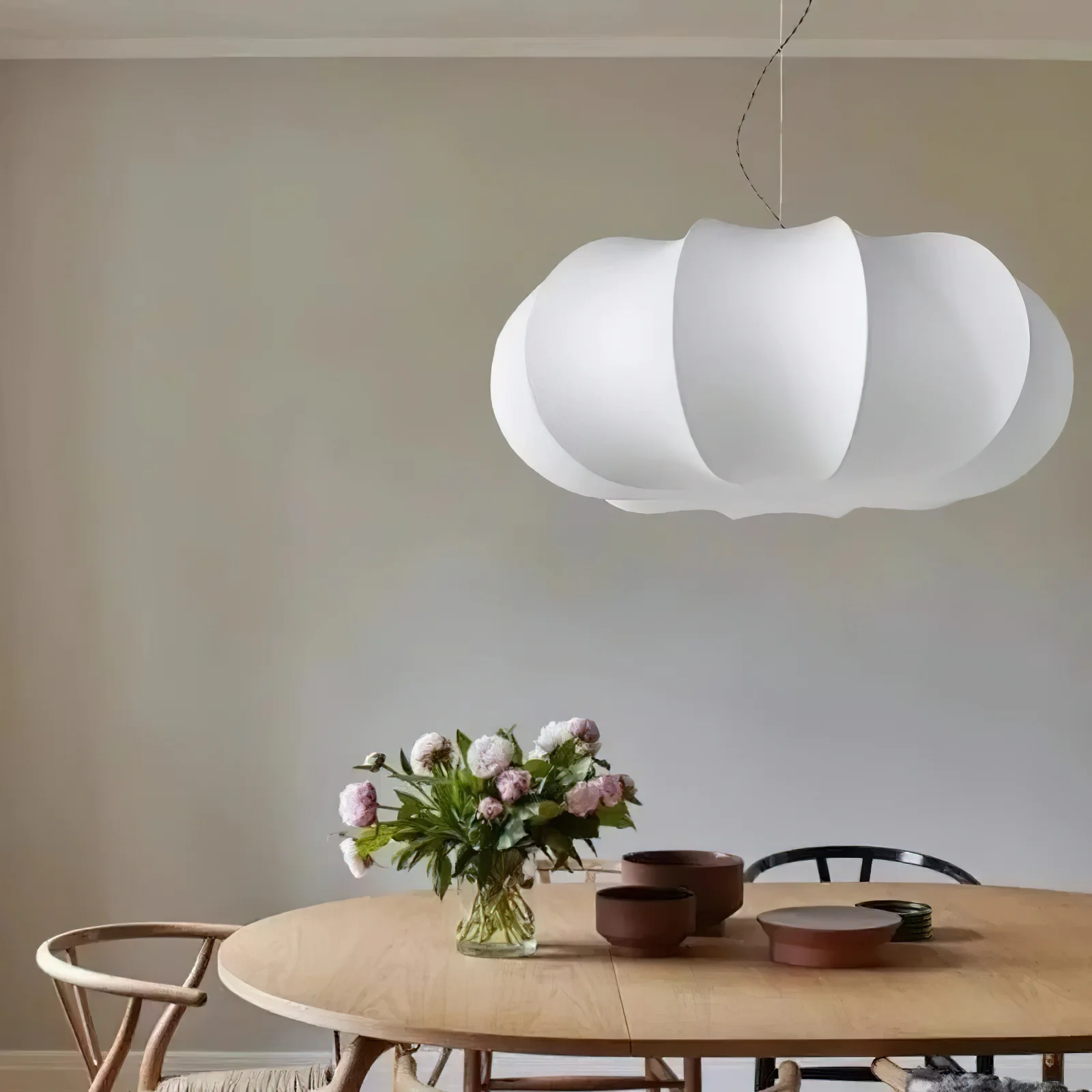 Oblate Silk Pendant Lamp - Image 6