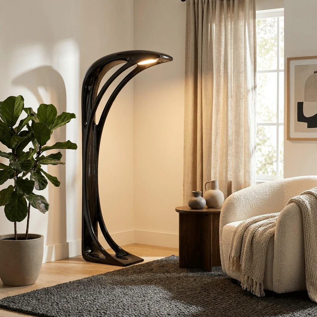 Obsidian Curve Floor Lamp - Image 3