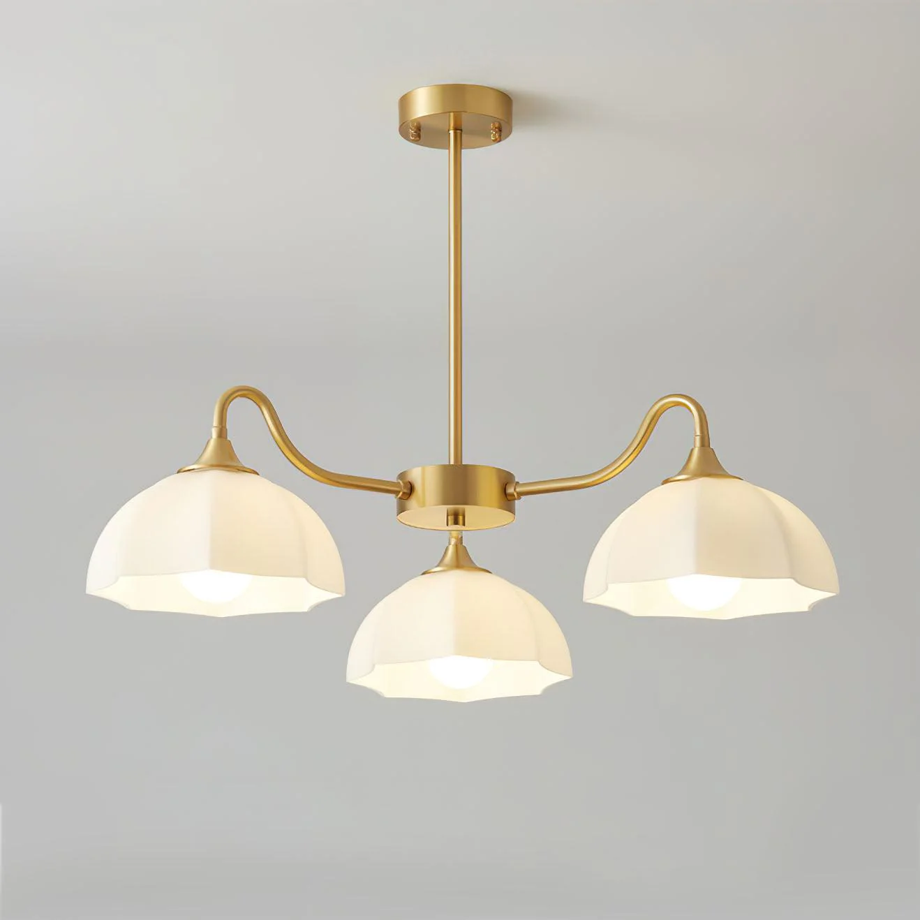 Octagonal Glass Bowl Chandelier - Image 12