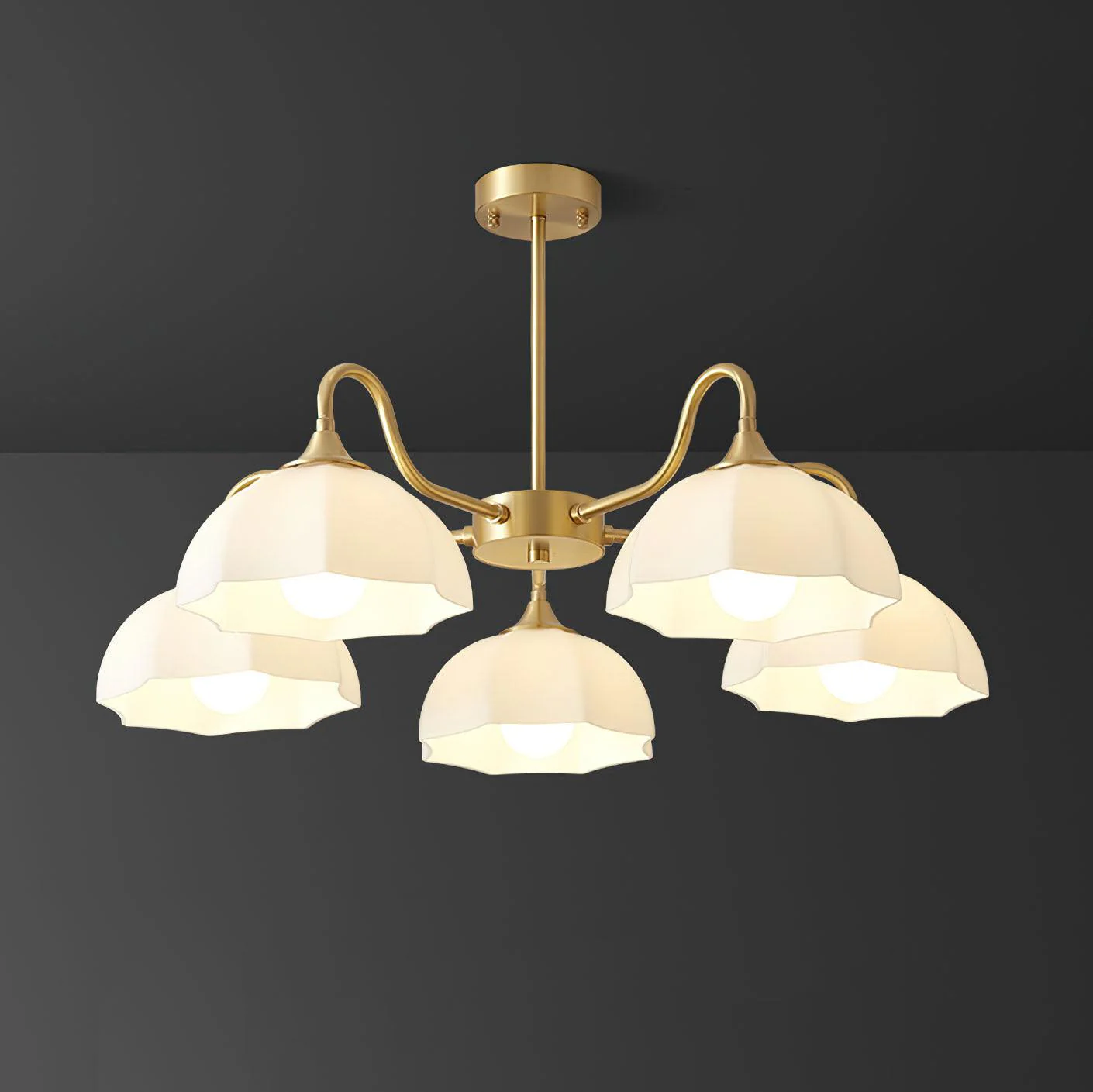 Octagonal Glass Bowl Chandelier - Image 17
