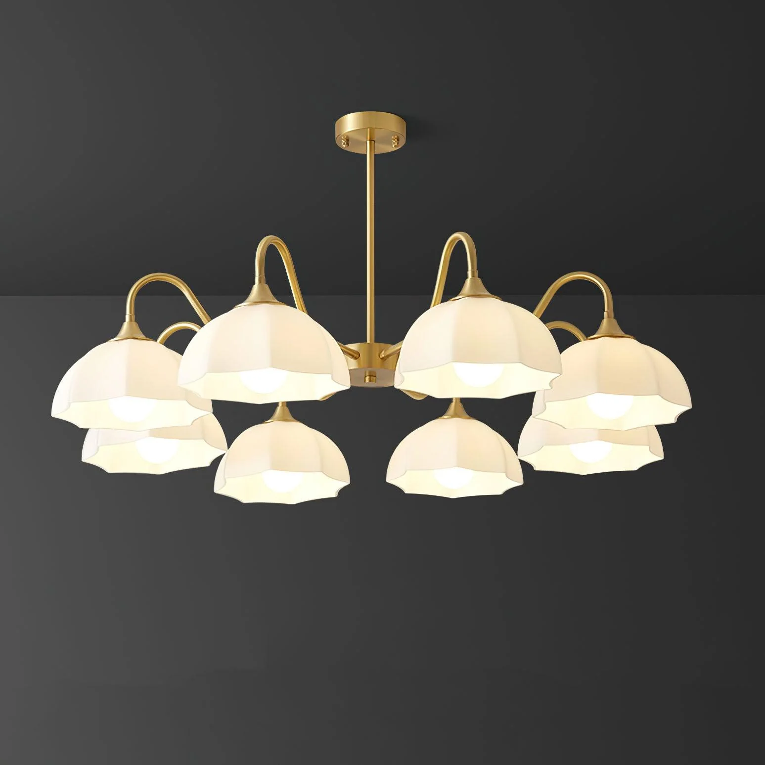 Octagonal Glass Bowl Chandelier - Image 18