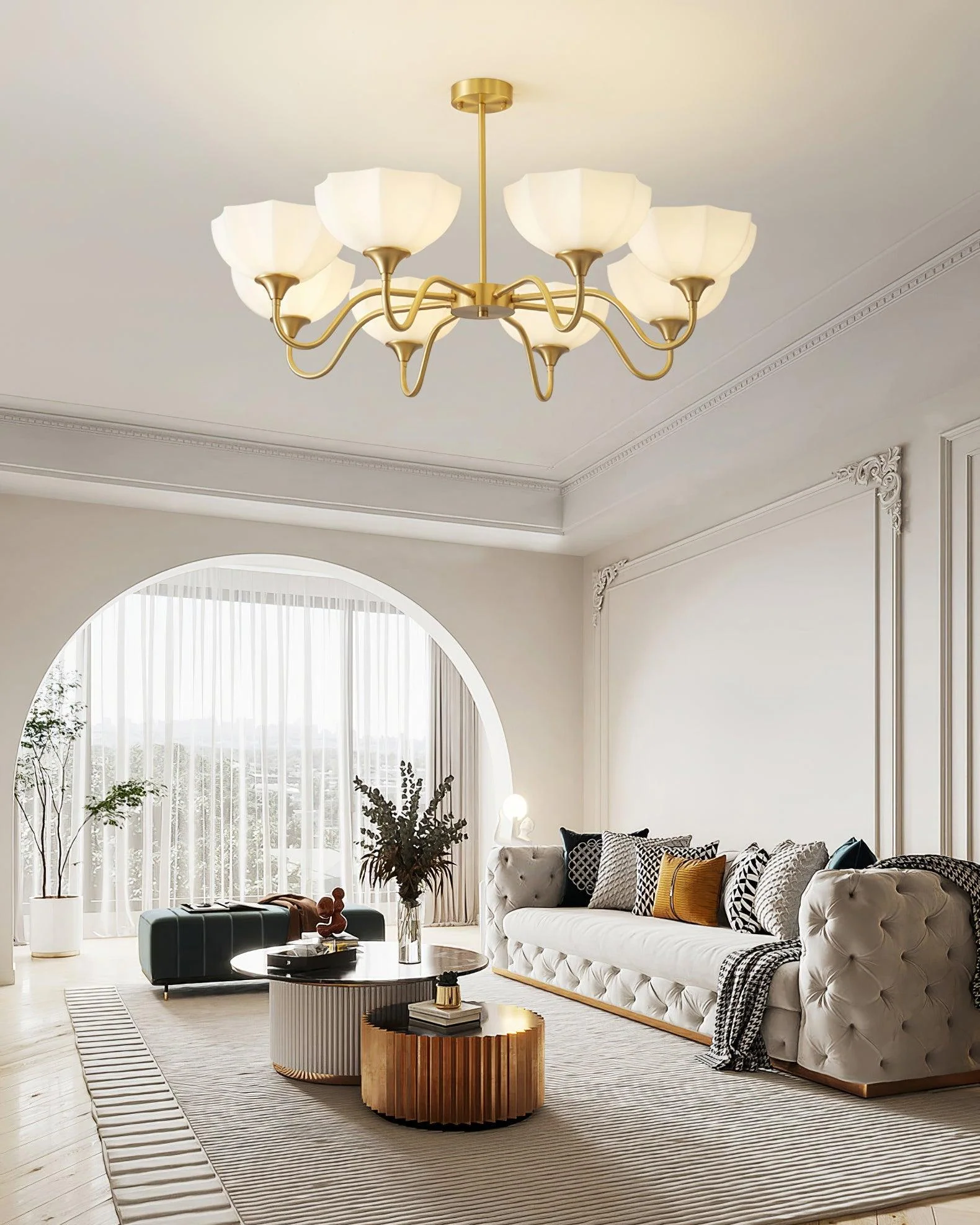 Octagonal Glass Bowl Chandelier - Image 42