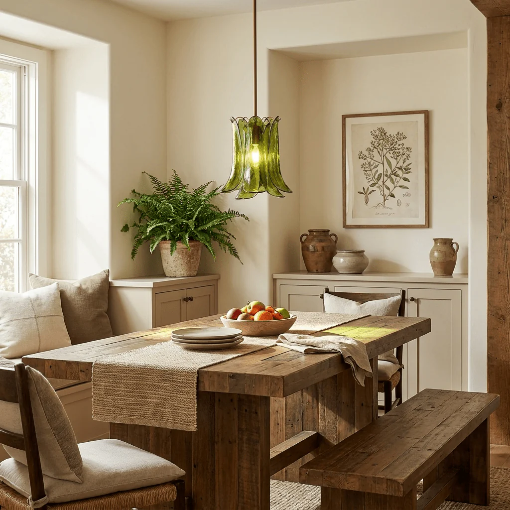 Olive Petal Glass Pendant Lamp - Image 10