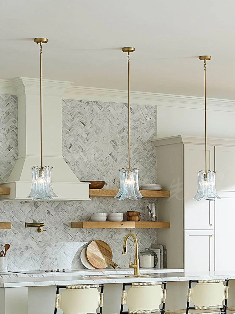 Olive Petal Glass Pendant Lamp - Image 16
