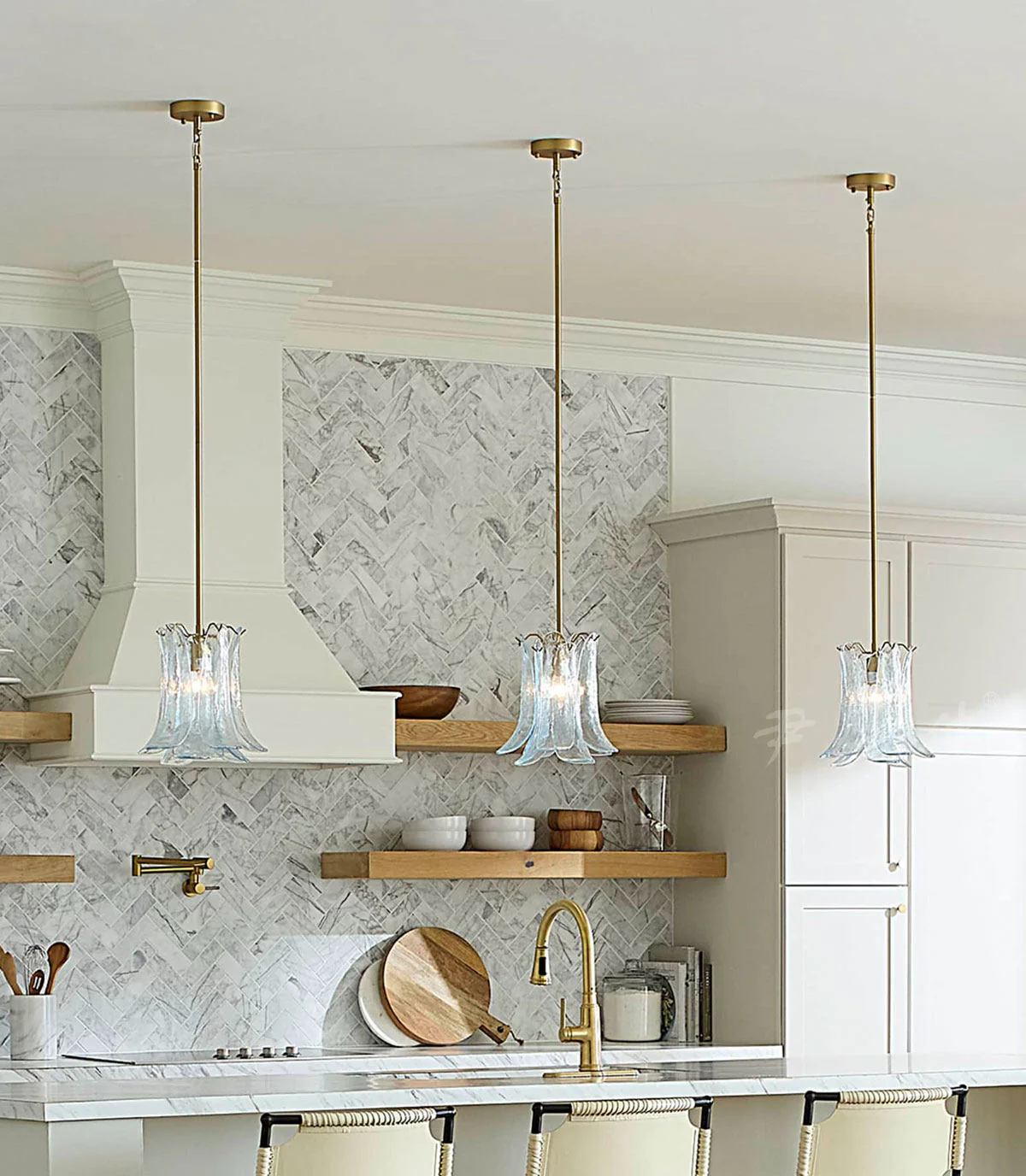 Olive Petal Glass Pendant Lamp - Image 19