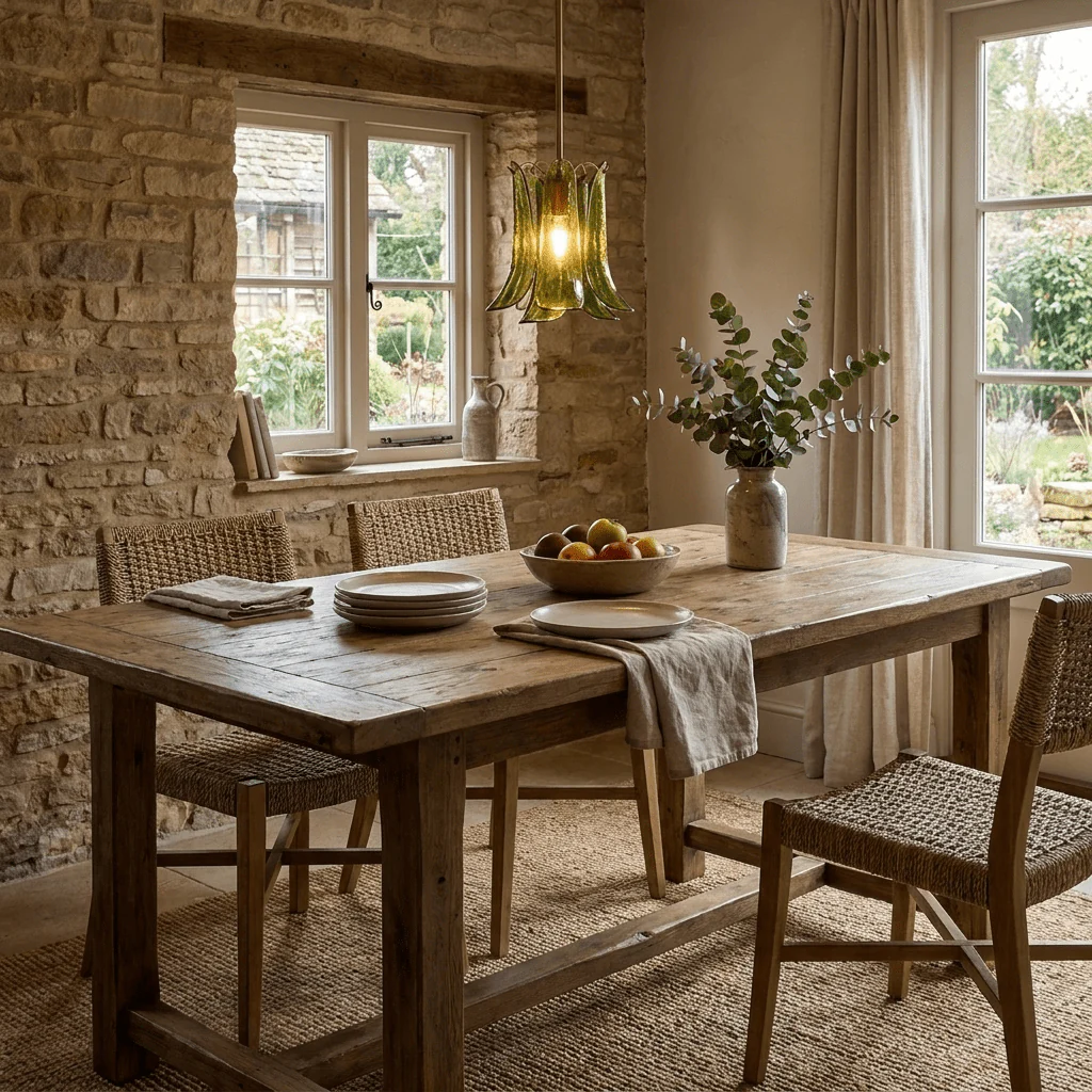 Olive Petal Glass Pendant Lamp - Image 4