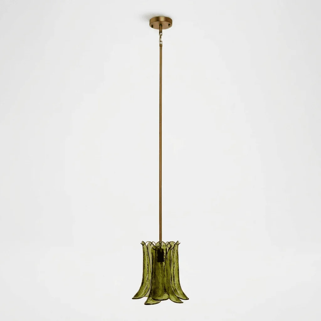 Olive Petal Glass Pendant Lamp - Image 7