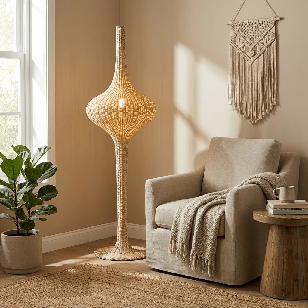 Onion Rattan Floor Lamp - Image 2