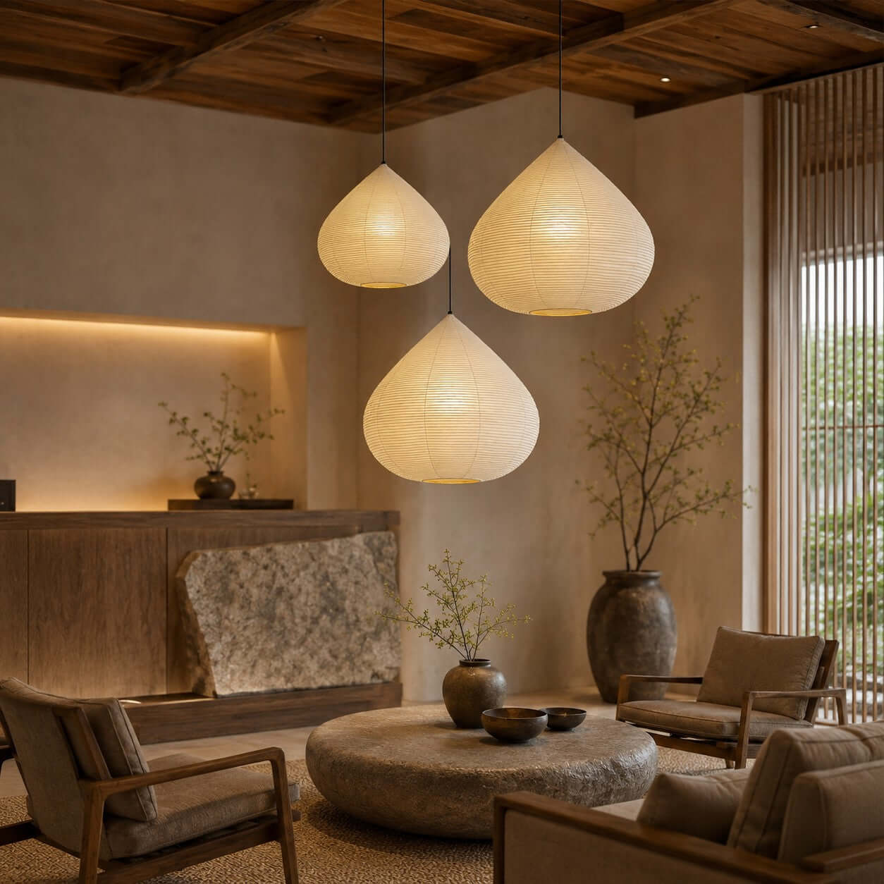 Onion Shape Paper Pendant Light - Image 11
