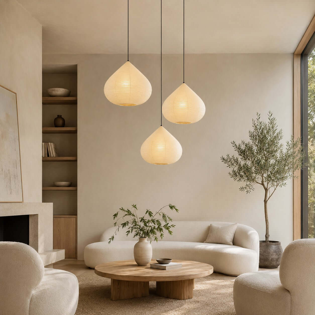 Onion Shape Paper Pendant Light - Image 2