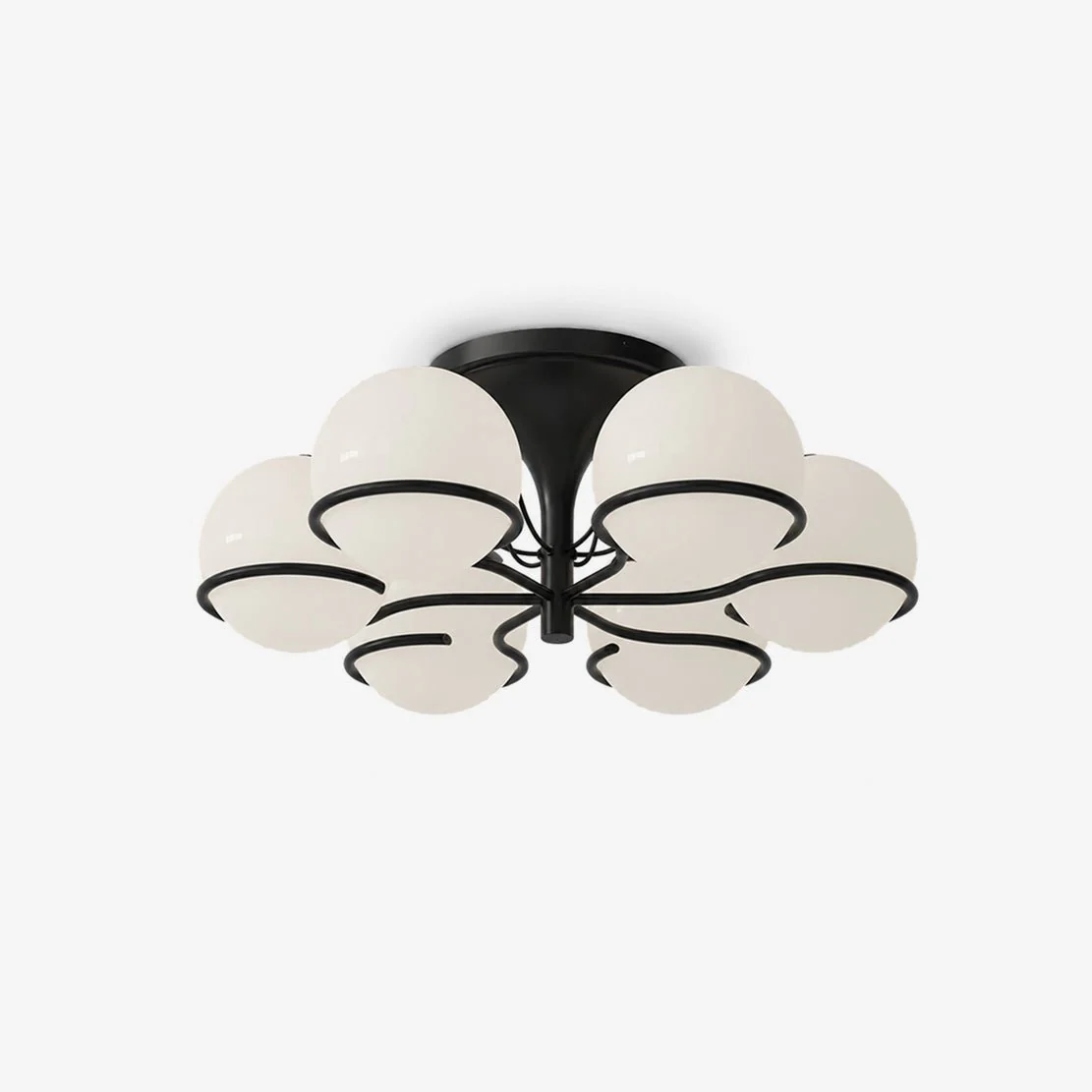 Opal Glass Globe Semiflush Chandelier - Image 11