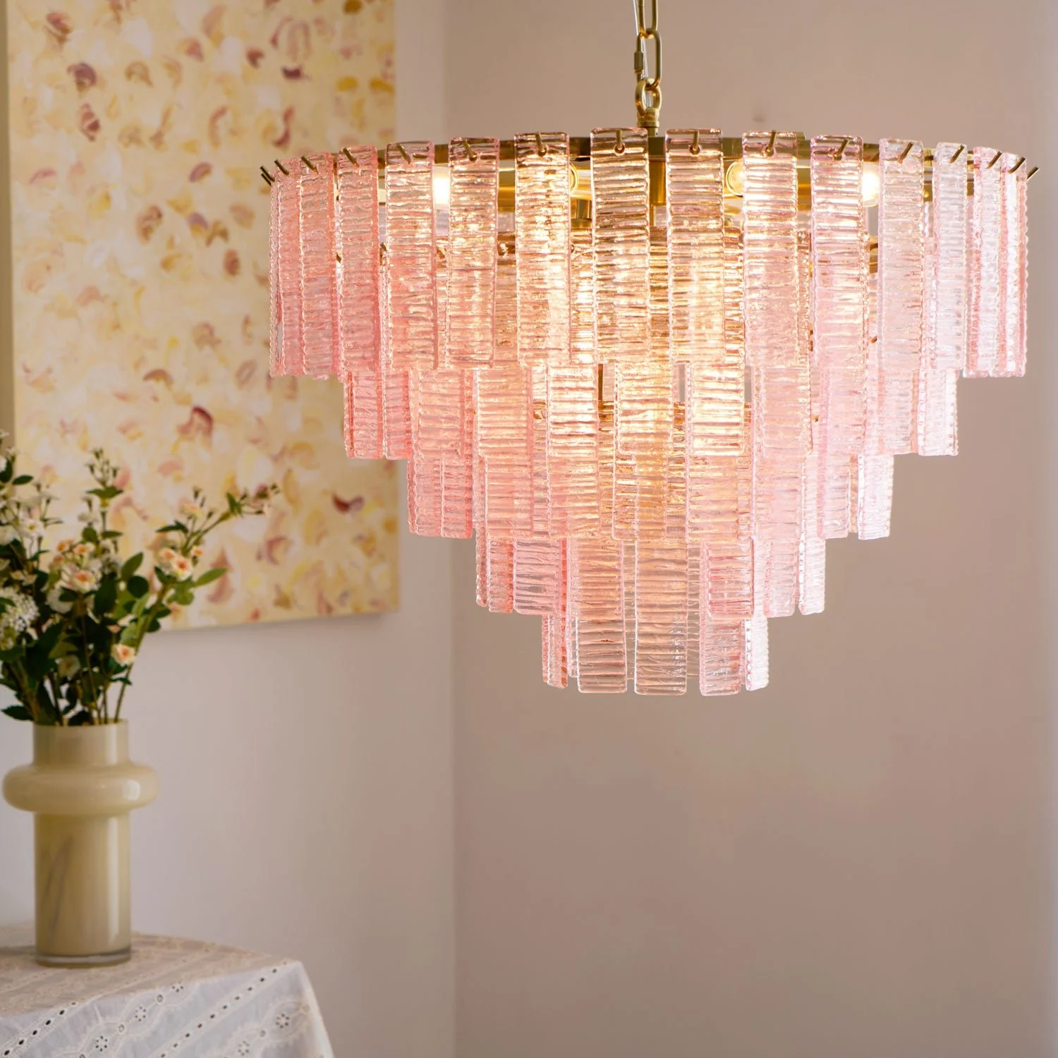 Opalora Pink Murano Chandelier - Image 3