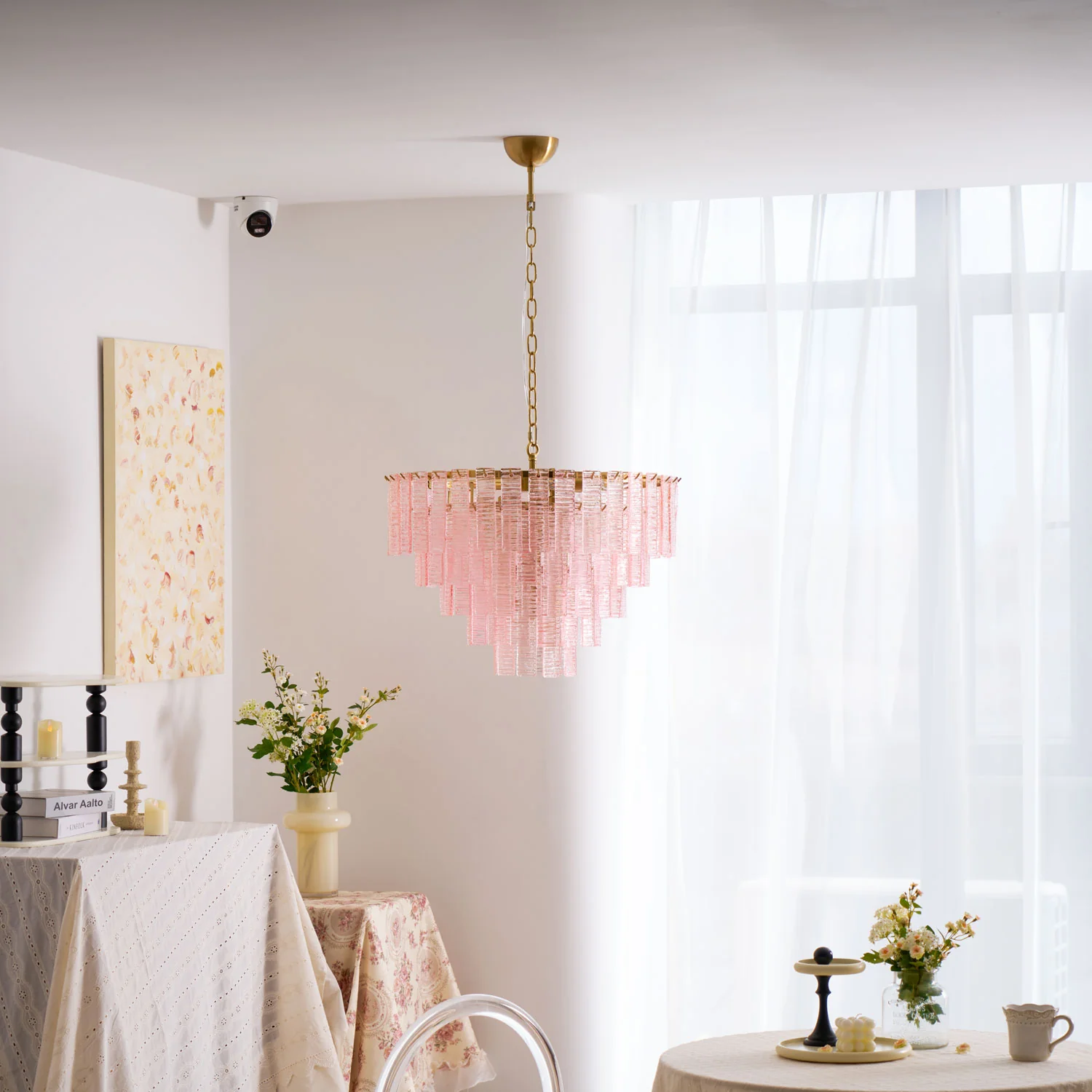 Opalora Pink Murano Chandelier - Image 5