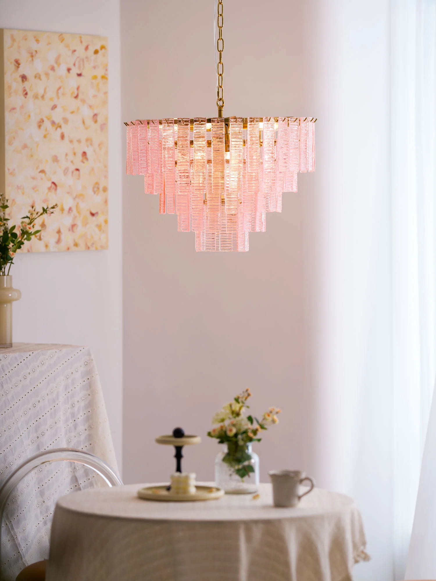 Opalora Pink Murano Chandelier - Image 7