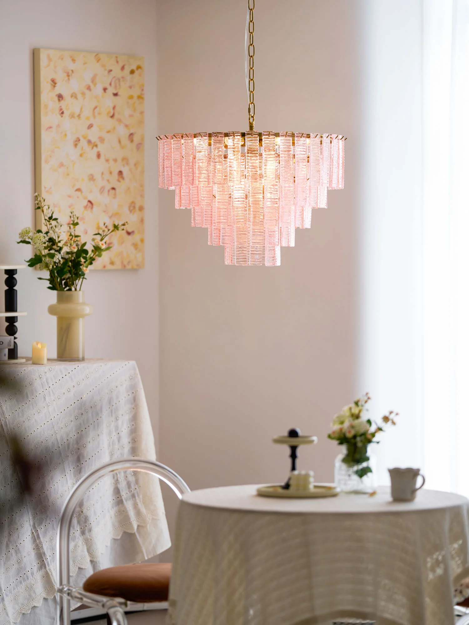 Opalora Pink Murano Chandelier - Image 9