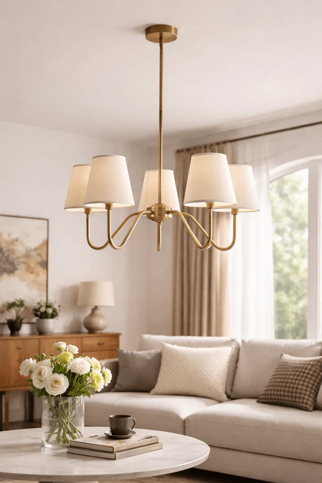 Opaluxe Brass Chandelier - Image 3