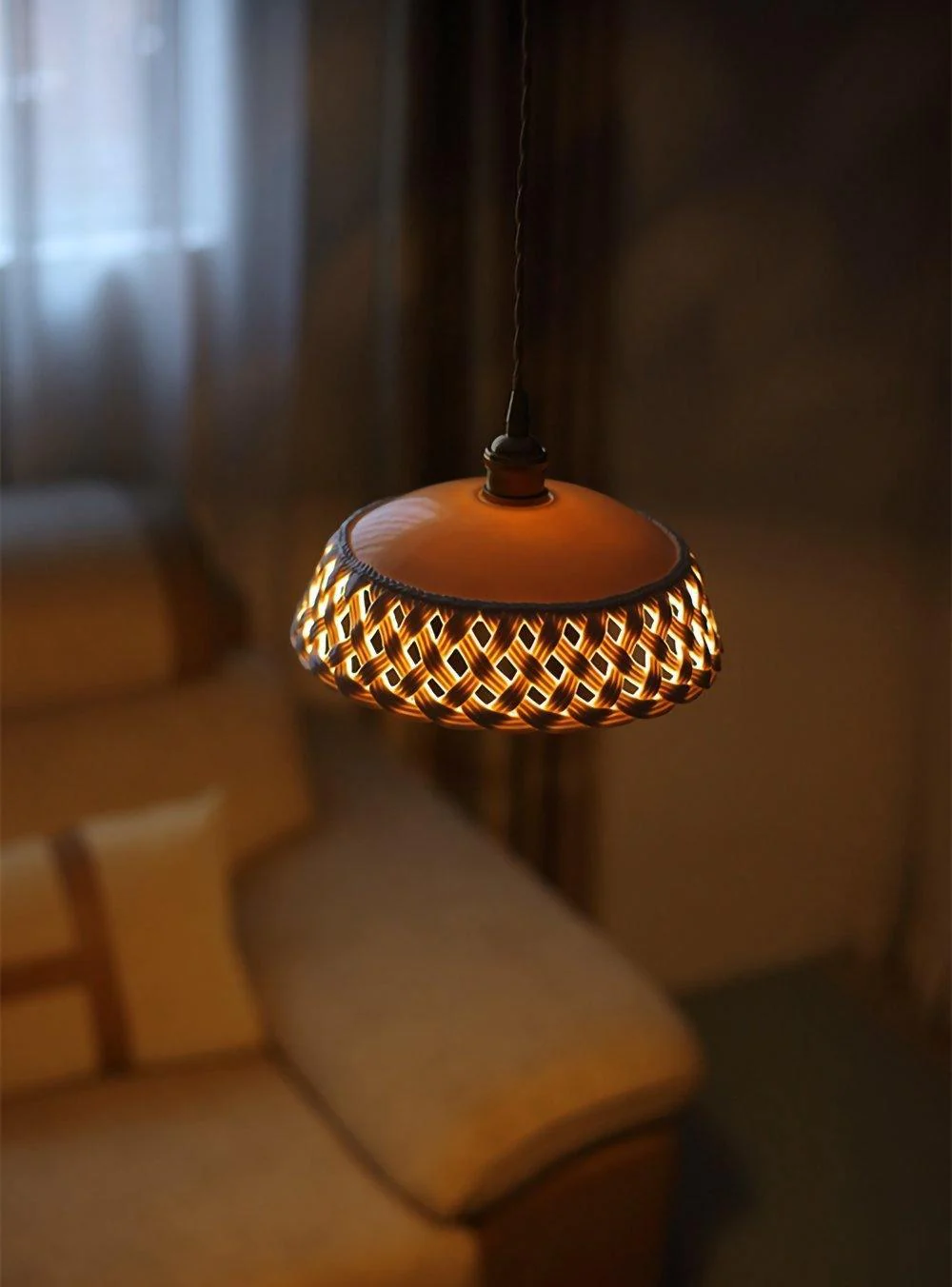 Openwork Ceramic Pendant Lamp - Image 11