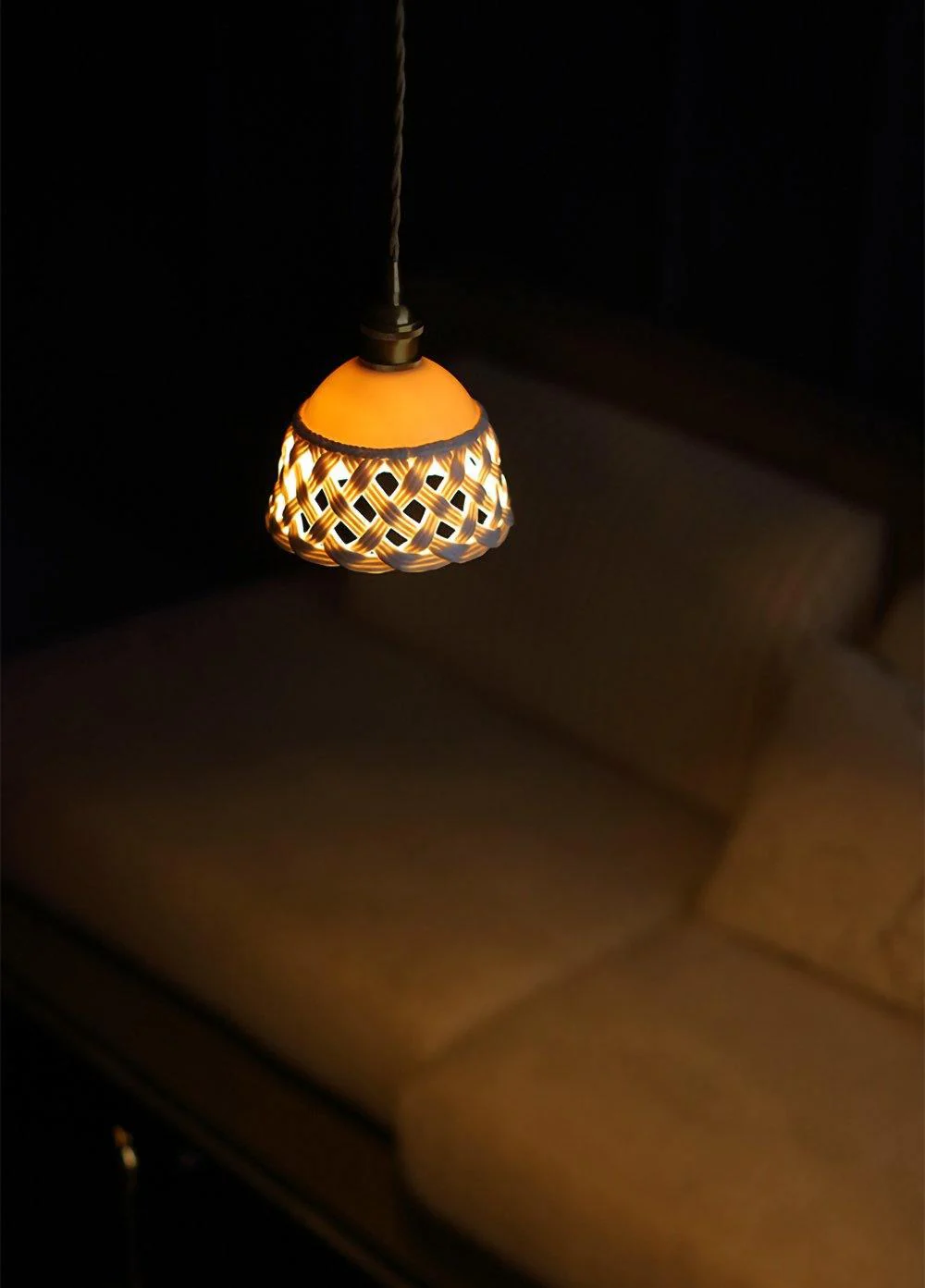 Openwork Ceramic Pendant Lamp - Image 13