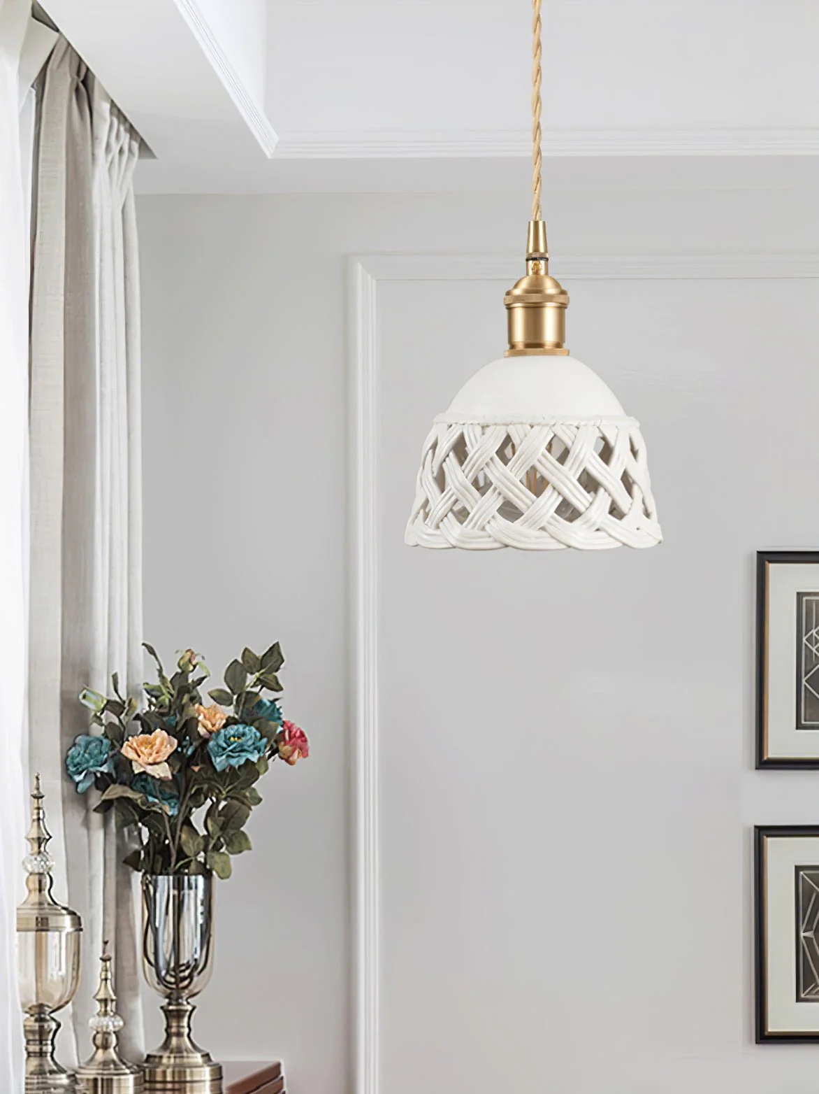 Openwork Ceramic Pendant Lamp - Image 27
